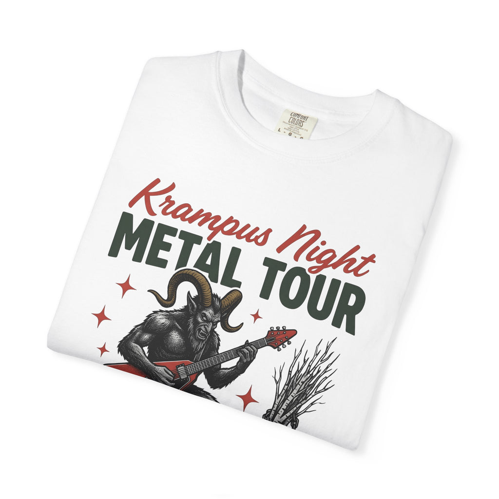 Krampus Guitar Shirt Christmas Rock Gift Women Traditional Tattoo Tee Krampus T-Shirt Xmas Fan Tattooed Tshirt Rockstar Graphic Retro Star