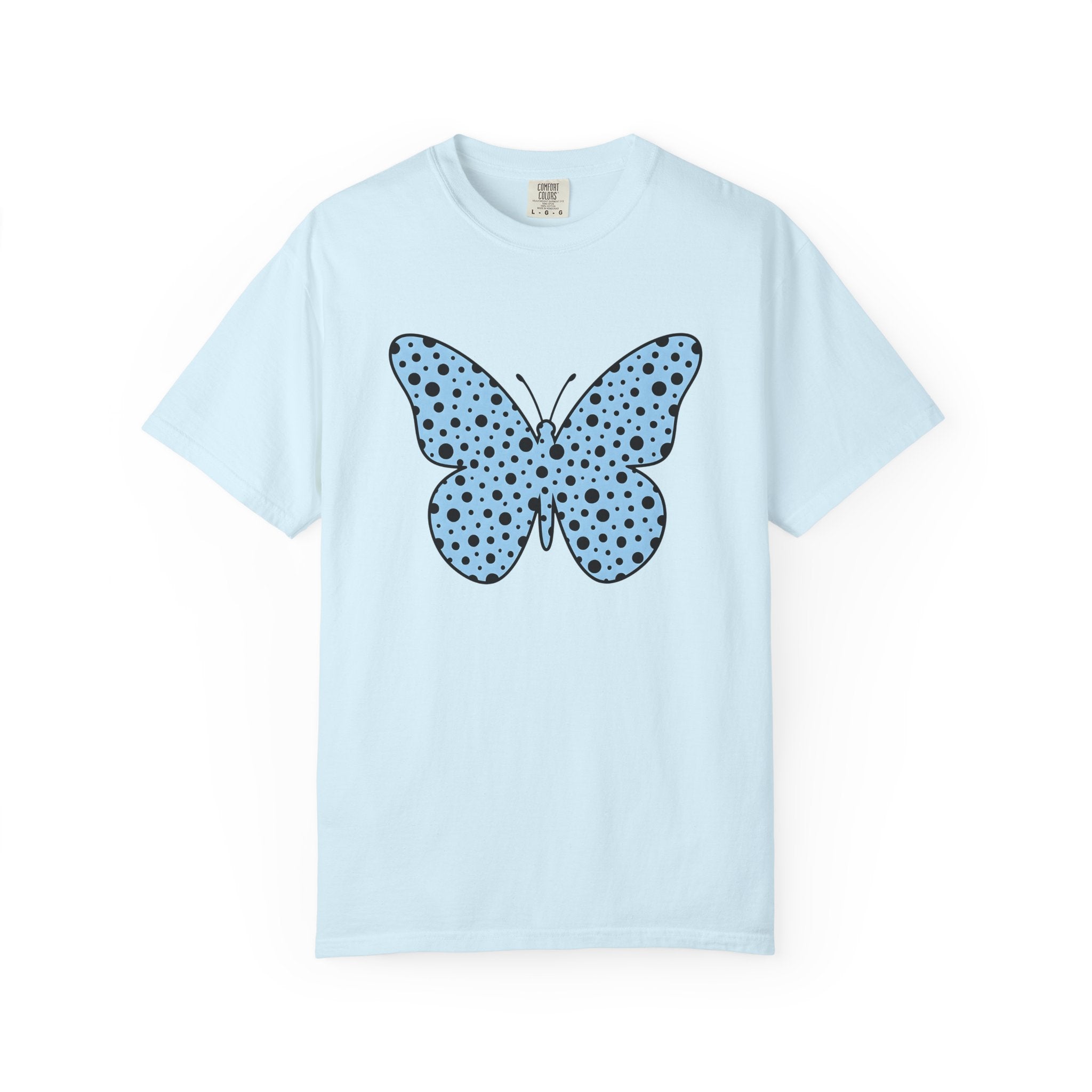 Butterfly Shirt Easter Flowers Gift Women Simple Tee Butterfly T-Shirt Easter Fan Minimalist Tshirt Floral Graphic Contemporary Dots Tshirt
