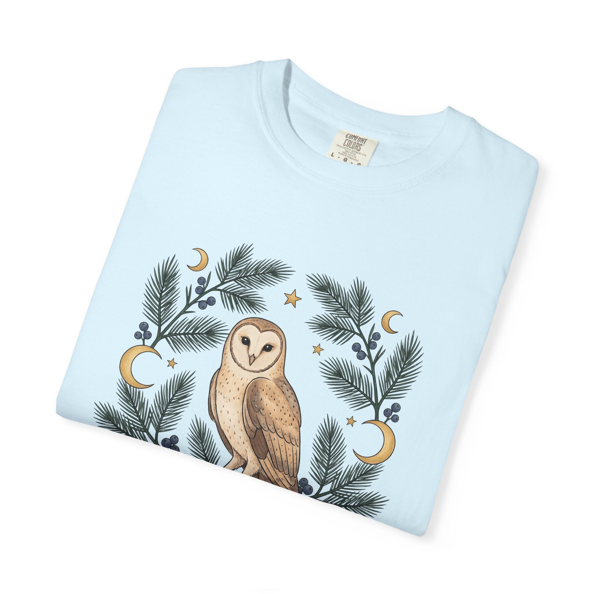 Desert Owl Shirt Animals Plants Gift Women Sketch Tee Owl T-Shirt Wildlife Fan Drawing Design Rustic Cedar Branch Tshirt