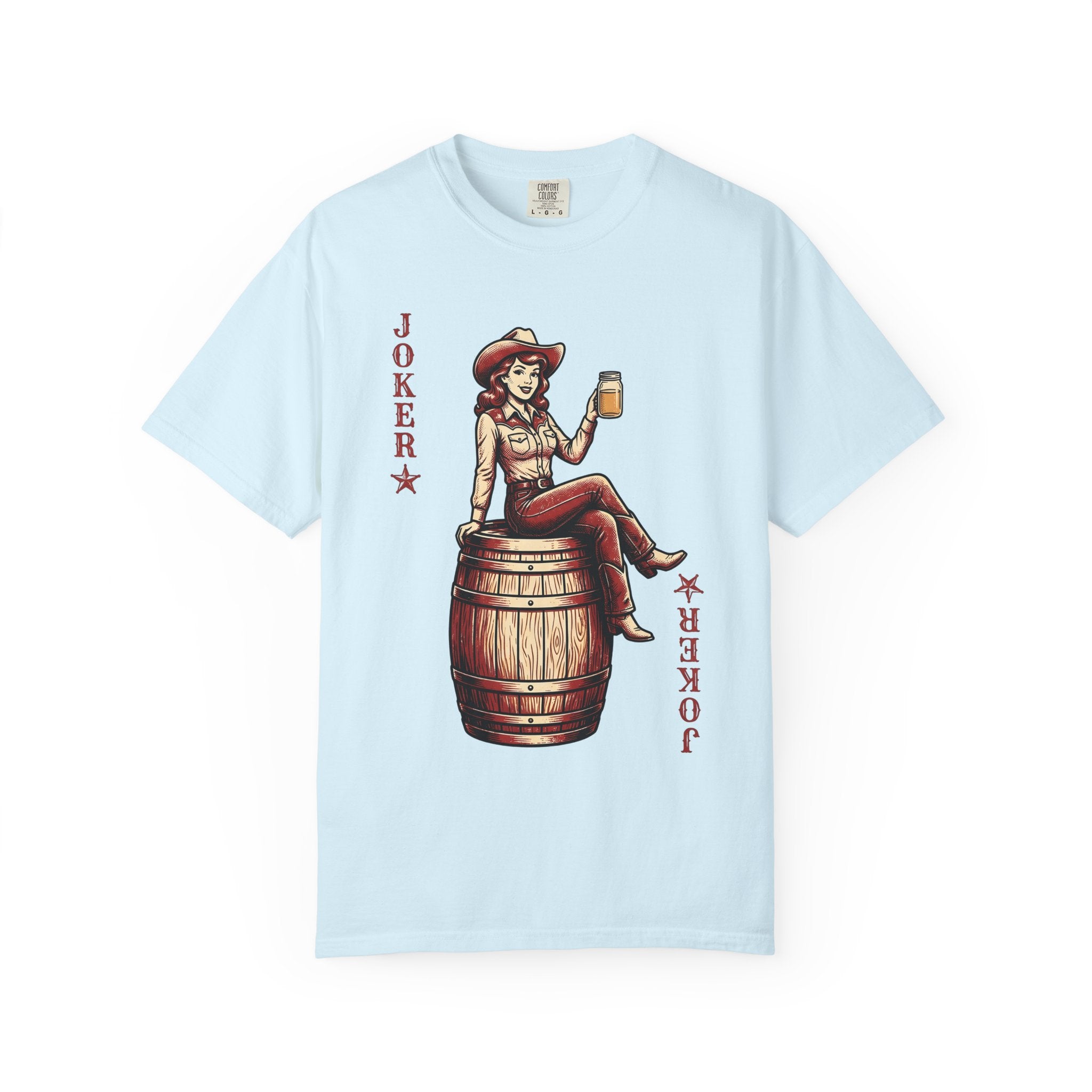 Cowgirl Barrel Racer Shirt Cowgirl Ranch Gift Women Retro Tee Barrel Racer T-Shirt Rodeo Fan Western Tshirt Farm Graphic Sketch Glass Jar