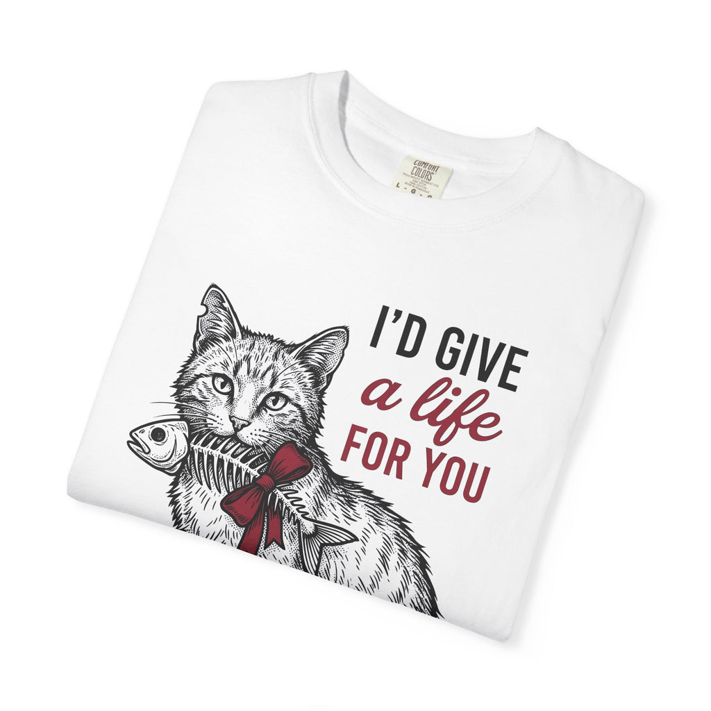 Cat Fishbone Shirt St. Valentine's Day Animal Gift Women Hand Drawn Tee Fish Skeleton T-Shirt Valentine Fan Illustrated Graphic Tshirt