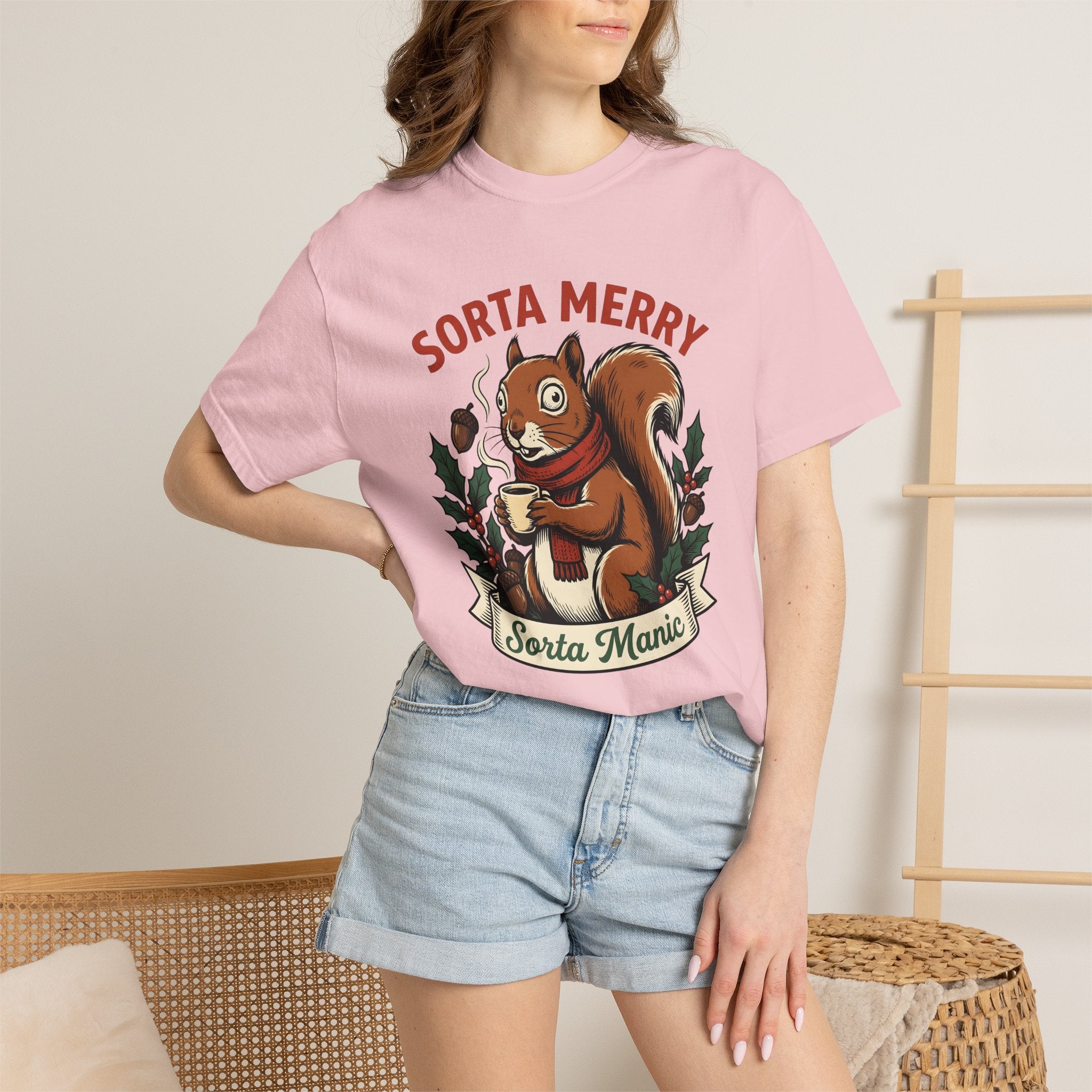 Tree Squirrel Espresso Shirt Christmas Mammals Gift Women Caricature Tee Squirrel T-Shirt Christmas Fan Cartoon Tshirt Mammal Graphic Old