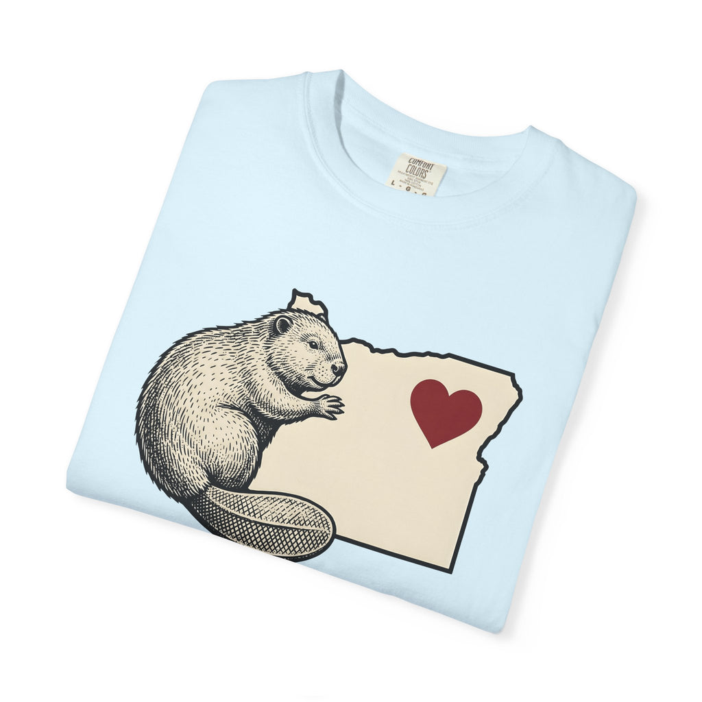 Beaver Illustration Shirt Oregon Wildlife Gift Women Sketch Tee Beaver T-Shirt Pacific Northwest Fan Dam Graphic Retro Love Symbol Tshirt