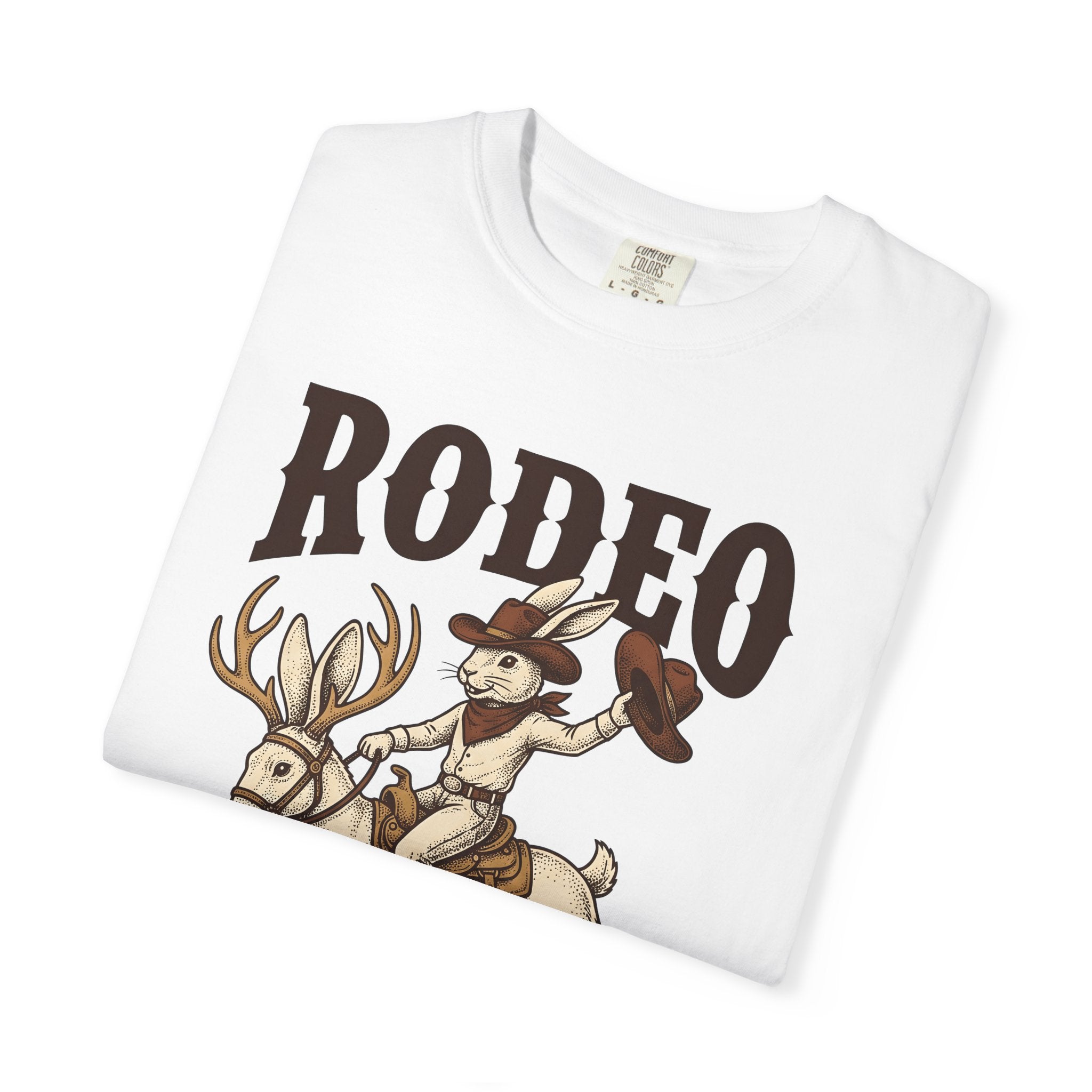 Western Rabbit Shirt Easter Rodeo Gift Women Classic Tee Bunny T-Shirt Easter Fan Vintage Tshirt Rodeo Graphic Ink Antlers Tshirt