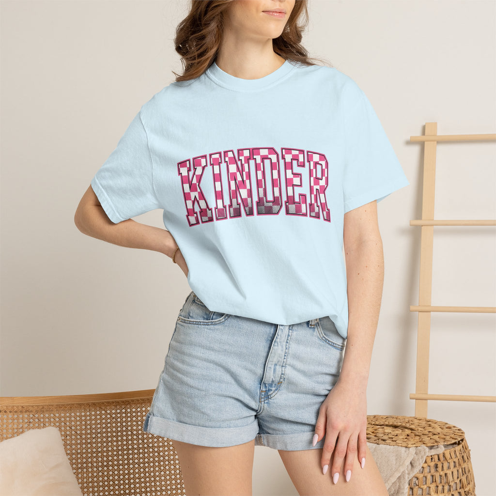 Checkerboard Varsity Letters Shirt Teachers Education Gift Women Strong Tee Letterman T-Shirt Educator Enthusiast Bold Tshirt Learning