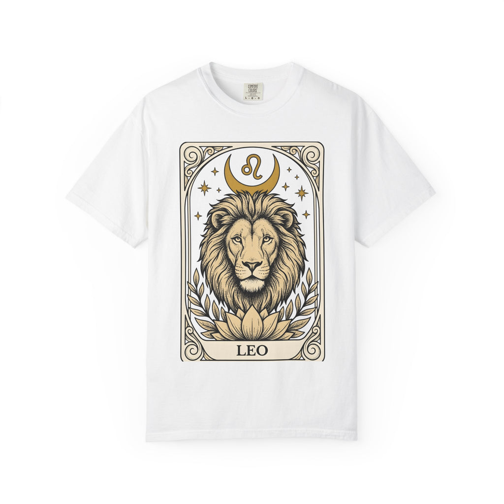 Lion Tarot Card Shirt Boho Chic Zodiac Gift Women Boho Tee Tarot T-Shirt Hippie Fan Bohemian Tshirt Astrology Graphic Vintage Stars Tshirt