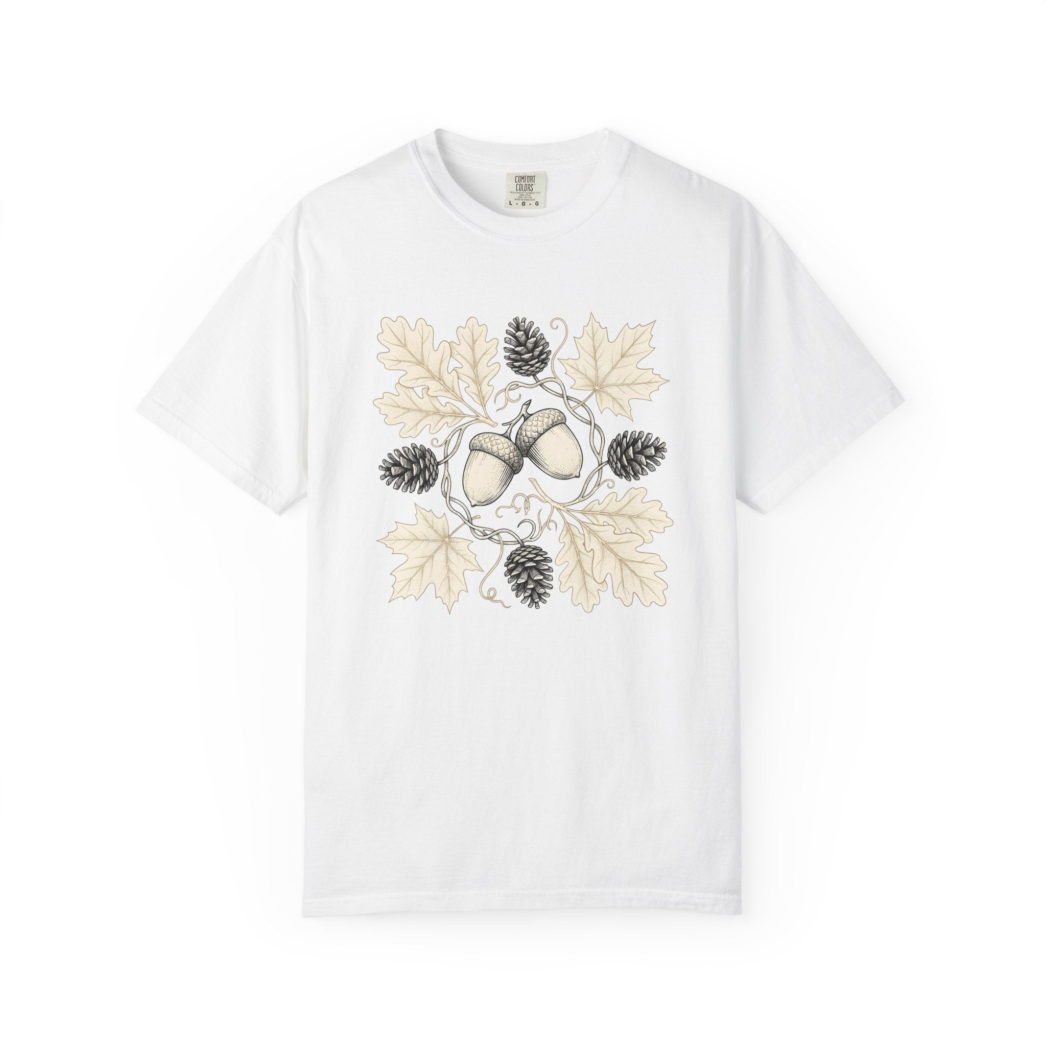 Acorn Pinecone Shirt Cottagecore Nature Gift Women Botanical Tee Pinecone T-Shirt Rustic Fan Floral Tshirt Wilderness Graphic Vintage Oak