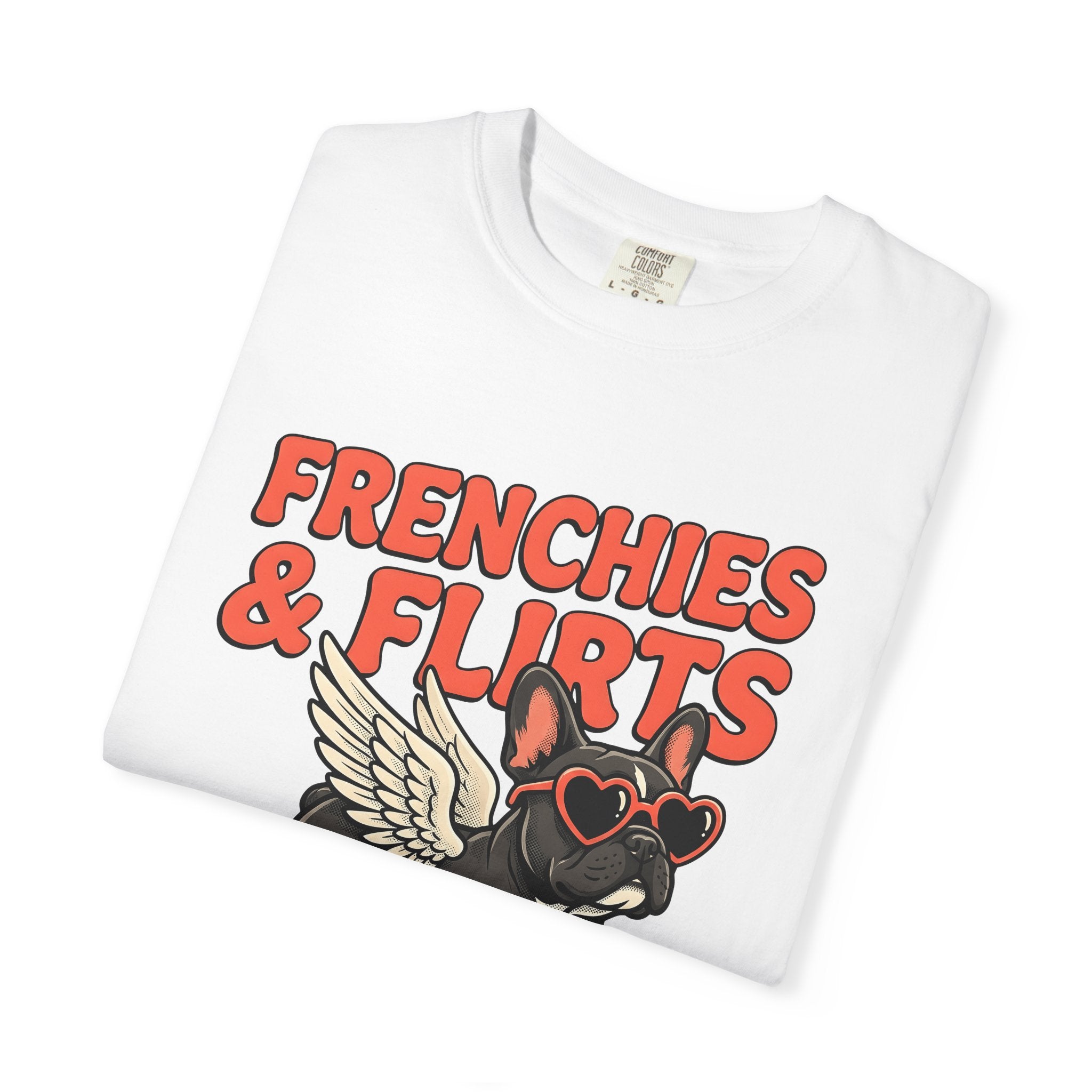 Frenchie Puppy Shirt Valentine's Day Pet Gift Women Sketch Tee French Bulldog T-Shirt Valentine Fan Hand Drawn Tshirt Animal Graphic Line