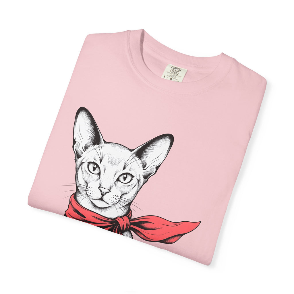 Sphynx Kitty Shirt Cat Outfit Gift Women Cartoon Tee Cat T-Shirt Feline Fan Cartoonish Tshirt Fashion Graphic Basic Muffler Tshirt
