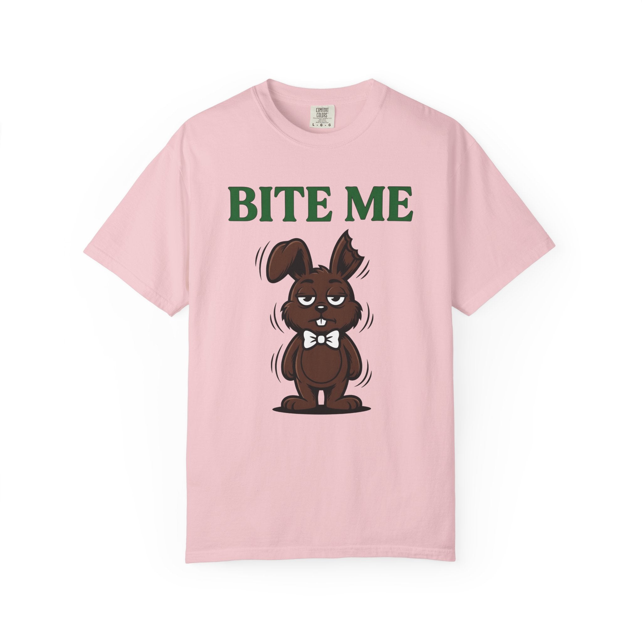 Chocolate Bunny Shirt Easter Humor Gift Women Cartoon Tee Easter Bunny T-Shirt Easter Fan Comic Tshirt Funny Graphic Vintage Bow Tie Tshirt