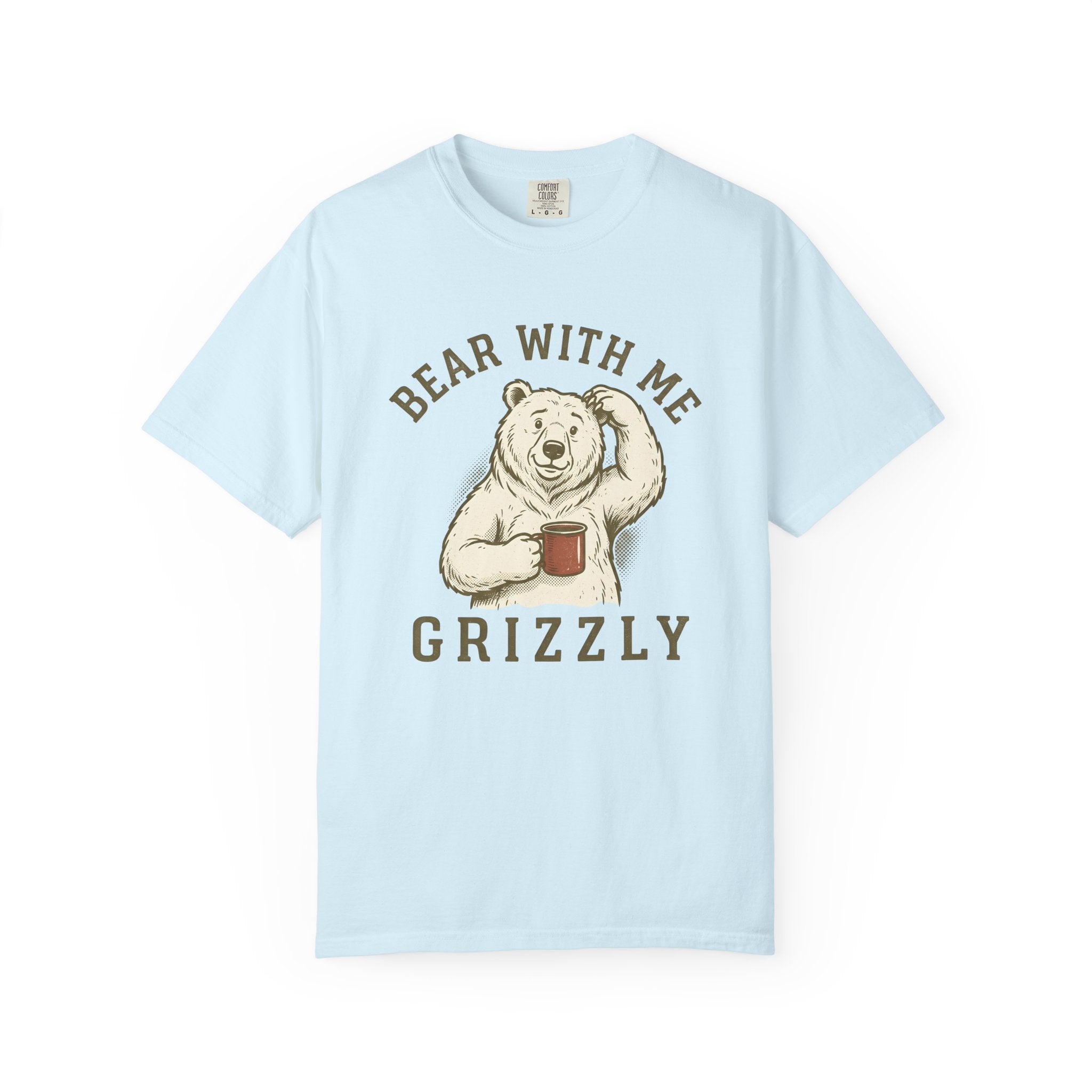 Bear Latte Shirt Funny Wildlife Gift Women Retro Tee Coffee T-Shirt Humor Fan Vintage Tshirt Animal Graphic Sketch Cup Tshirt