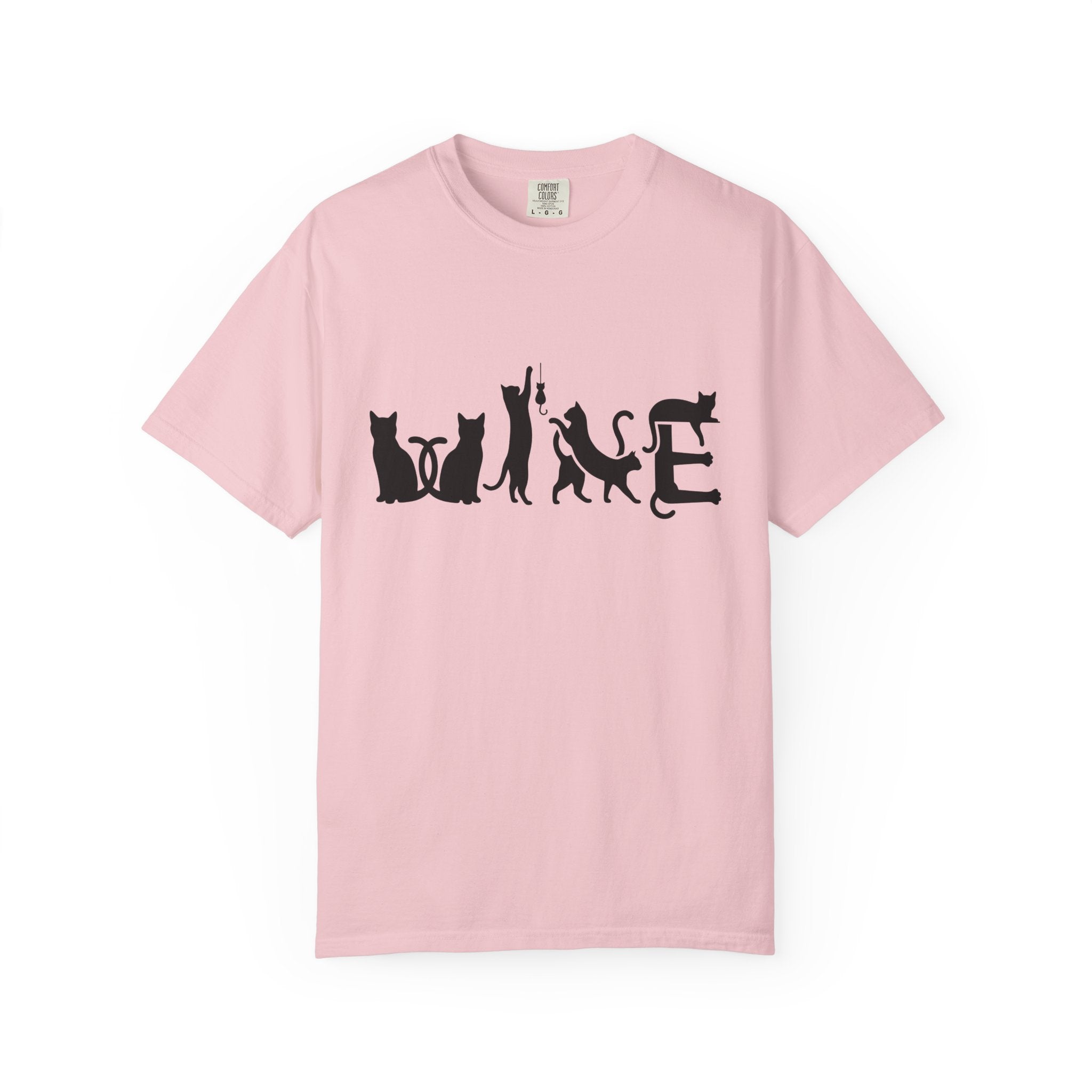 Cat Outline Shirt Cat Animals Gift Women Simple Tee Kitten T-Shirt Feline Fan Cat Tshirt Wildlife Graphic Contemporary Rodent Tshirt