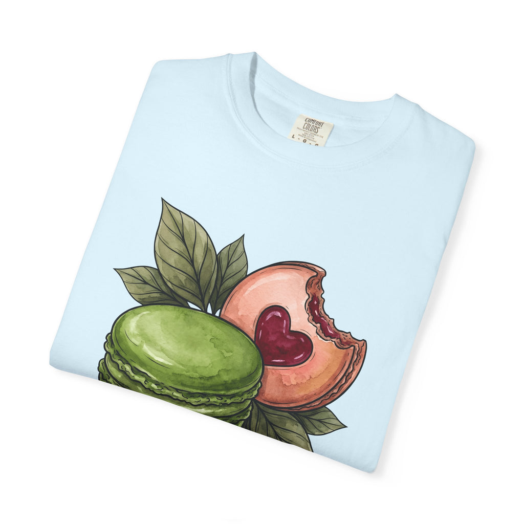 Macaron Sweet Shirt Desserts Gastronomy Gift Women Brushwork Tee Macaron T-Shirt Pastry Fan Watercolor Tshirt Gourmet Graphic Outline Plant