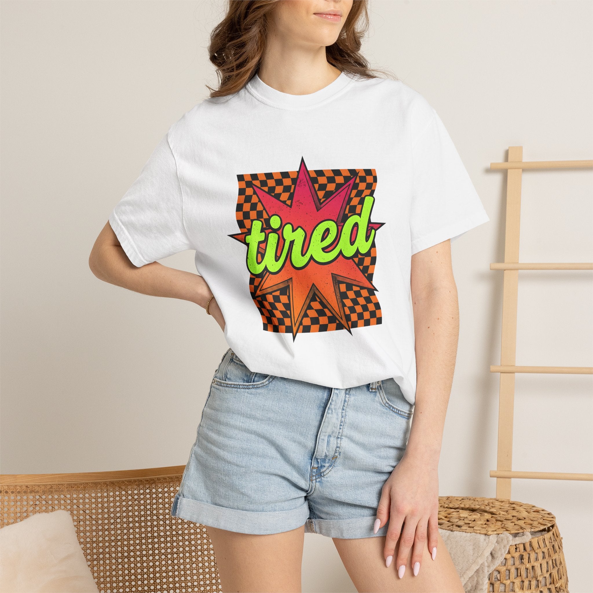 Comic Pop Starburst Shirt Moms Humor Gift Women Retro Tee Explosion T-Shirt Mother Fan Vintage Tshirt Funny Graphic Bold Checkerboard Tshirt