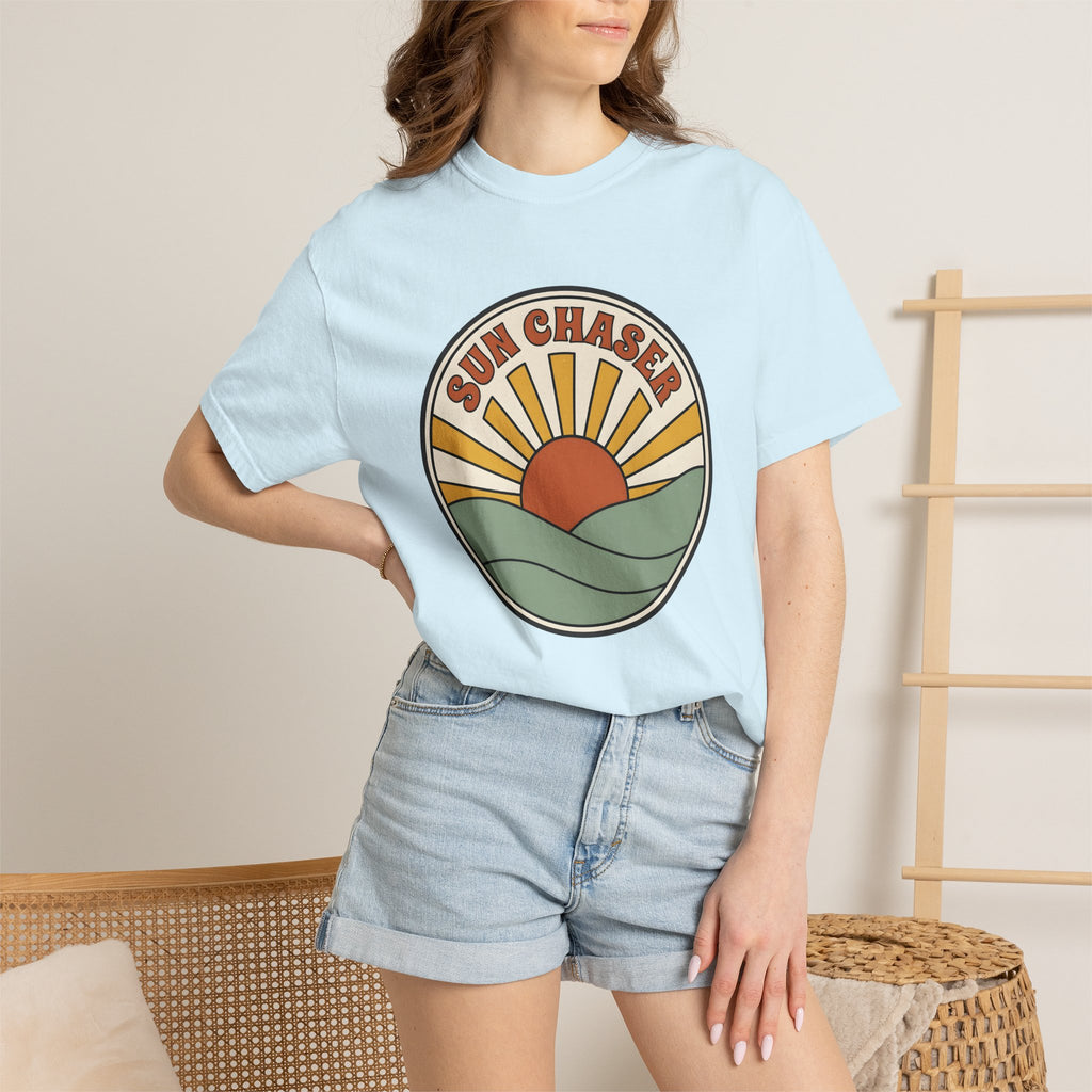 Evening Landscape Shirt Boho Chic Wilderness Gift Women Hand Drawn Tee Sunset T-Shirt Hippie Fan Illustrated Tshirt Mountain Graphic Sketch
