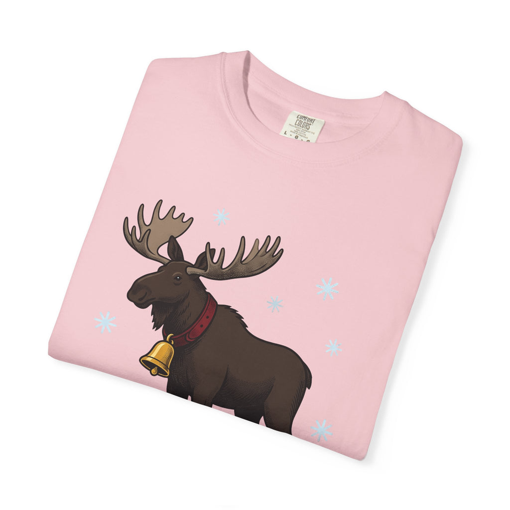 Stag Art Shirt Christmas Fauna Gift Women Classic Tee Deer T-Shirt Christmas Fan Vintage Tshirt Wildlife Graphic Line Art Winter Flakes