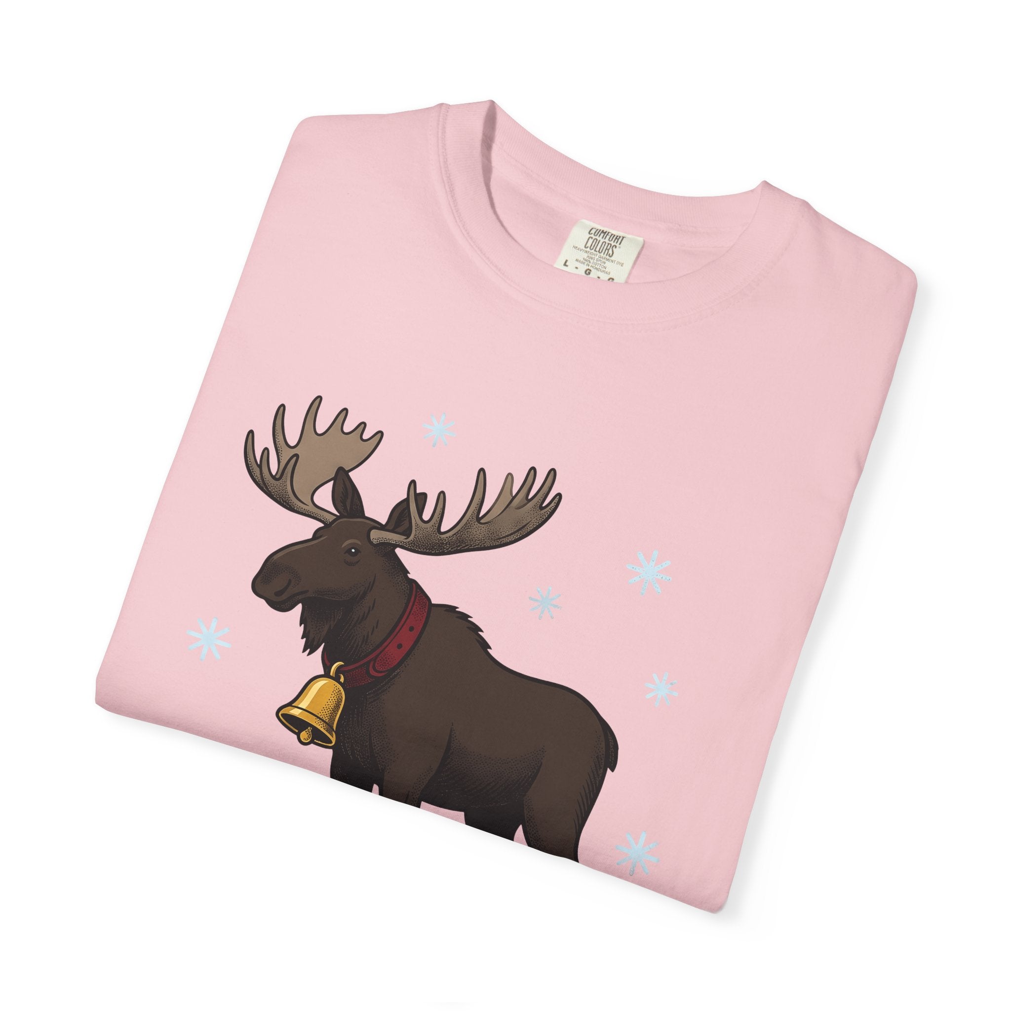 Stag Art Shirt Christmas Fauna Gift Women Classic Tee Deer T-Shirt Christmas Fan Vintage Tshirt Wildlife Graphic Line Art Winter Flakes