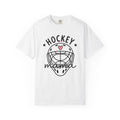 Hockey Helmet Shirt Moms Sports Gift Women Cute Tee Hockey Mask T-Shirt Mom Fan Hockey Mom Graphic Illustration Hand Drawn Heart Tshirt