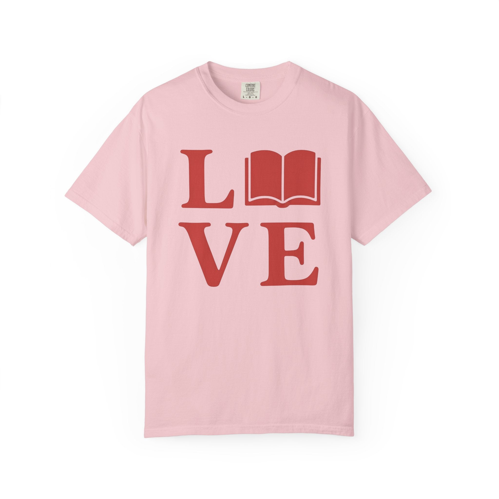 Book Love Shirt St. Valentine's Day Bookworm Gift Women Minimalist Tee Bibliophile T-Shirt Valentine Fan Simple Tshirt Book Illustration