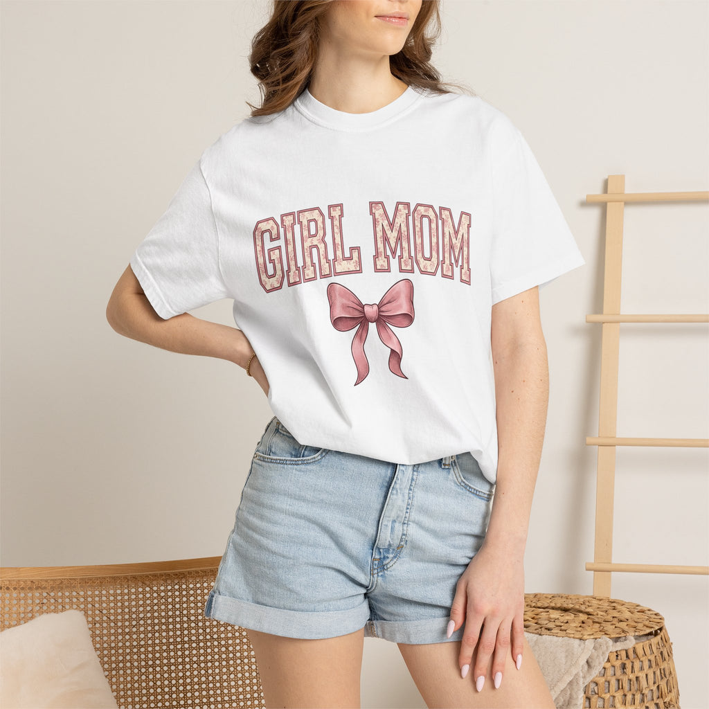Rosy Bow Shirt Mom Relatives Gift Women Nostalgic Tee Ribbon T-Shirt Motherhood Fan Vintage Tshirt Family Graphic Classic Blossom Motif