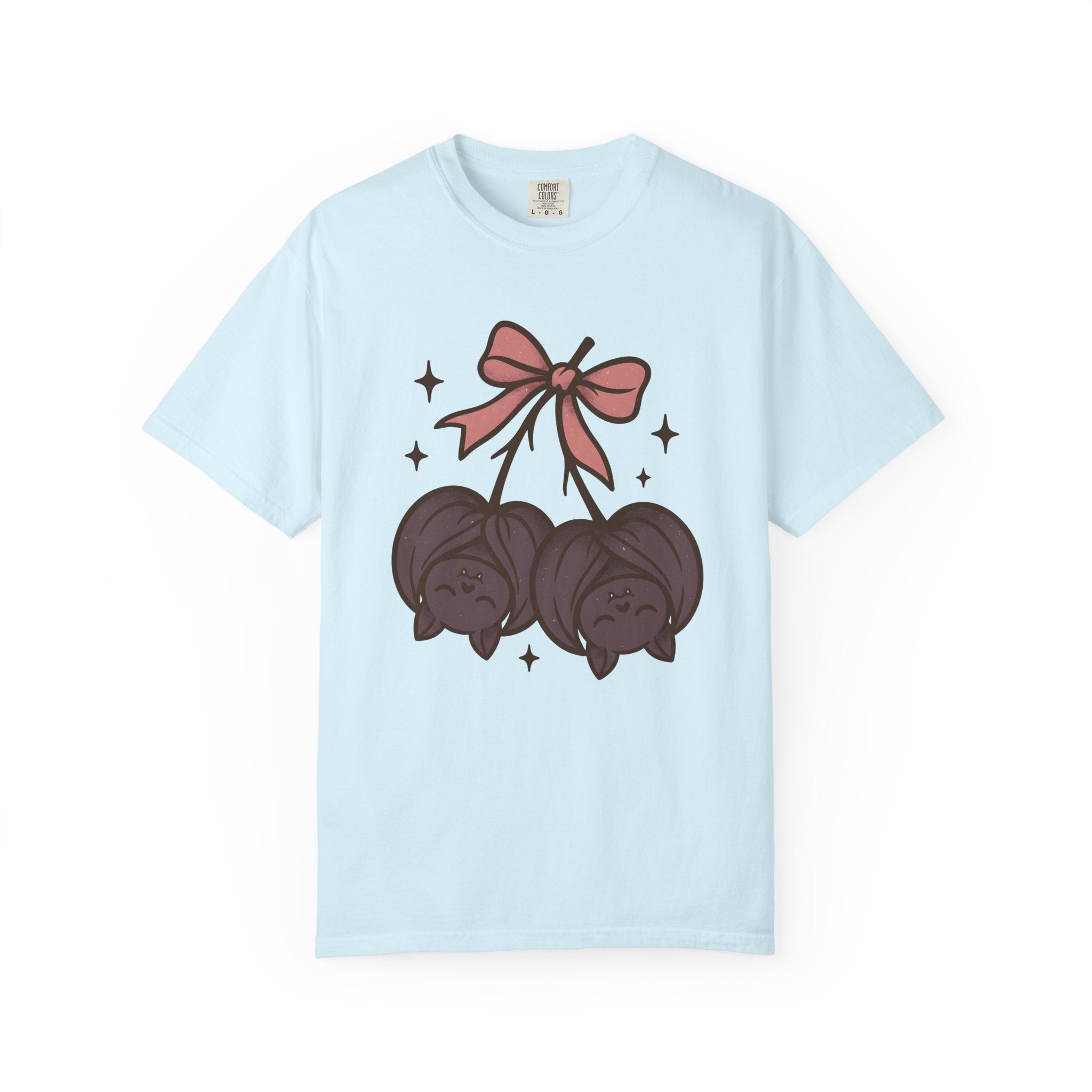 Cute Bats Shirt Halloween Gothic Gift Women Kawaii Tee Flying Fox T-Shirt Horror Fan Dark Tshirt Dark Graphic Cartoon Bow Tshirt