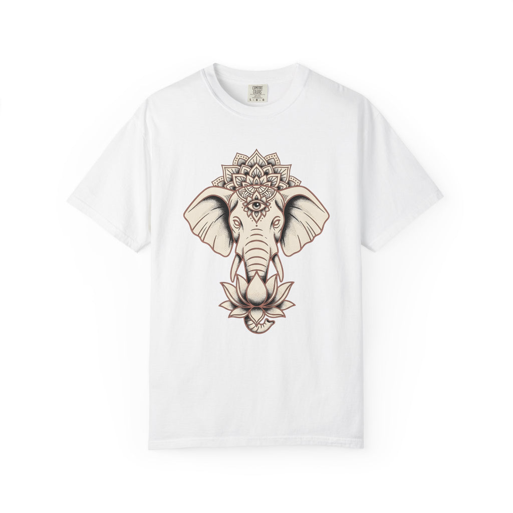 Elephant Mandala Shirt Boho Chic Yoga Gift Women Folk Tee Elephant T-Shirt Hippie Enthusiast Tribal Tshirt Meditation Graphic Sketch Sacred
