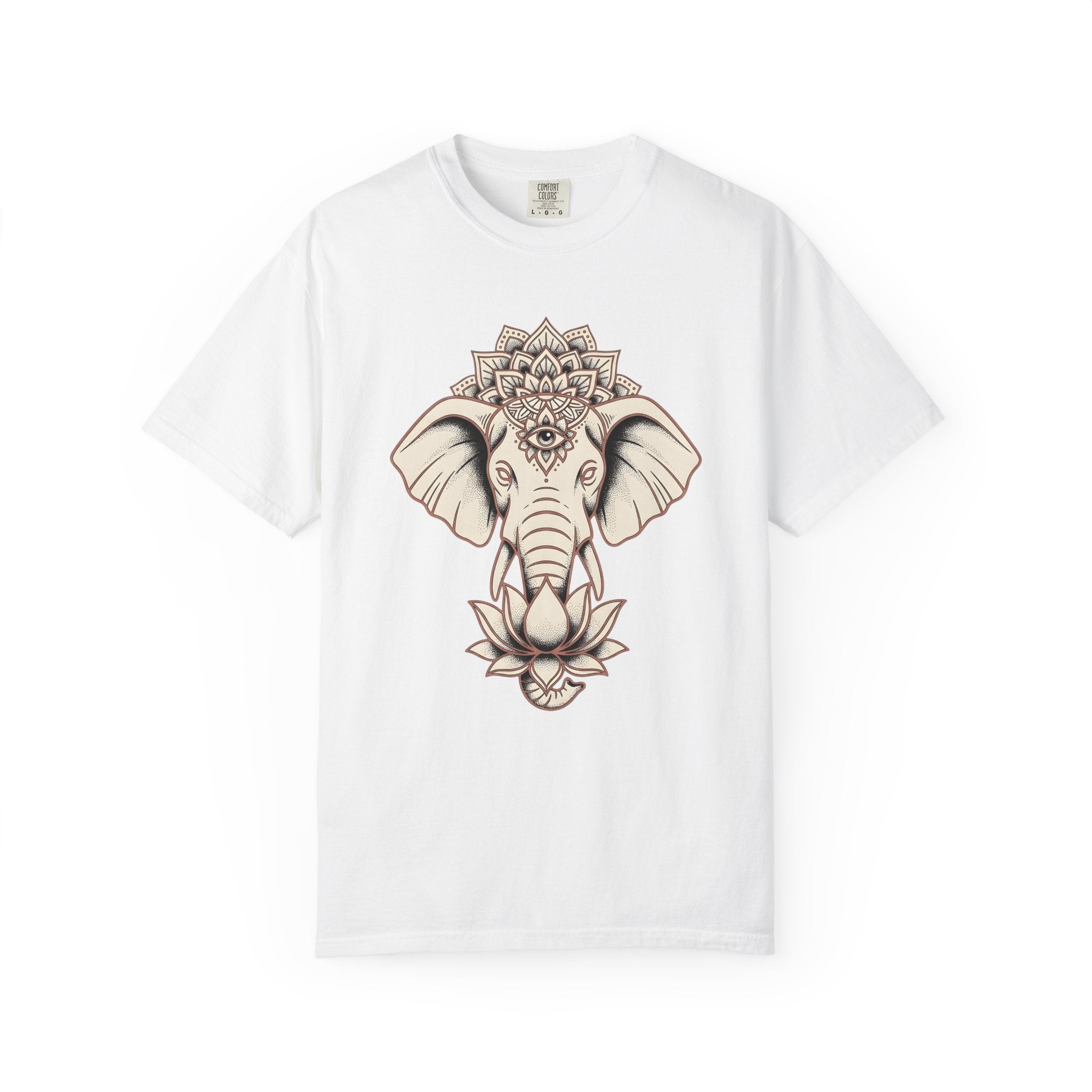 Elephant Mandala Shirt Boho Chic Yoga Gift Women Folk Tee Elephant T-Shirt Hippie Enthusiast Tribal Tshirt Meditation Graphic Sketch Sacred