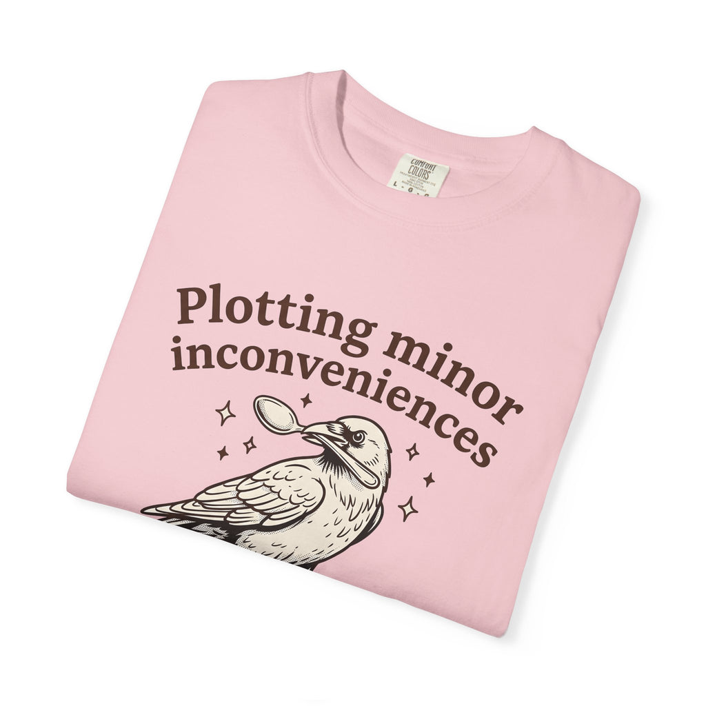 Crow Spoon Shirt Funny Animal Gift Women Hand Drawn Tee Raven T-Shirt Humor Fan Illustrated Graphic Creature Illustration Vintage Sparkles