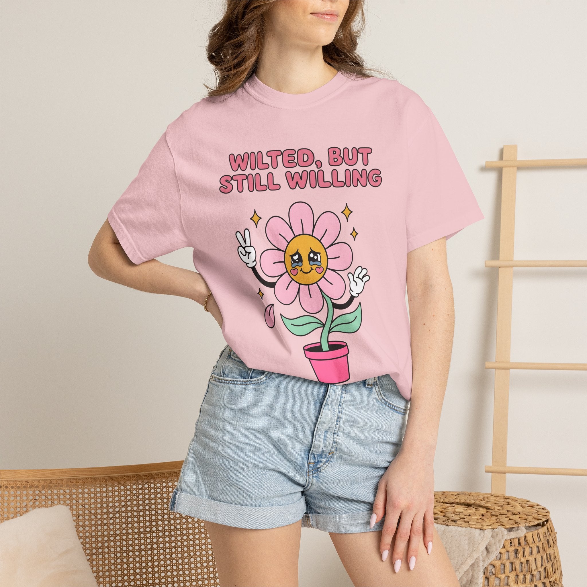 Cute Flower Shirt Funny Inspiration Gift Women Chibi Tee Blossom T-Shirt Comedian Fan Cartoon Tshirt Motivational Graphic Vintage Glitter