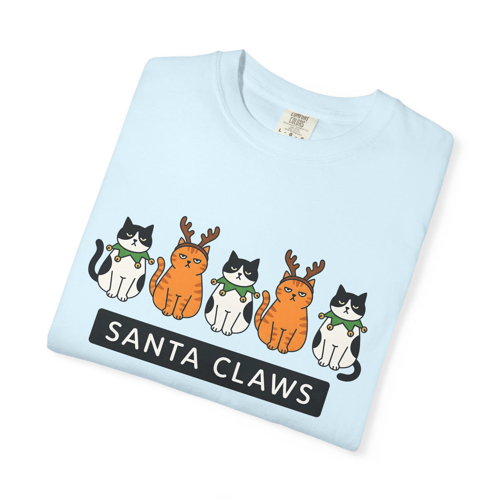 Holiday Cats Shirt Christmas Animal Gift Women Comic Tee Kitty Cat T-Shirt Xmas Fan Feline Graphic Tshirt Simple Antler Headband Tshirt