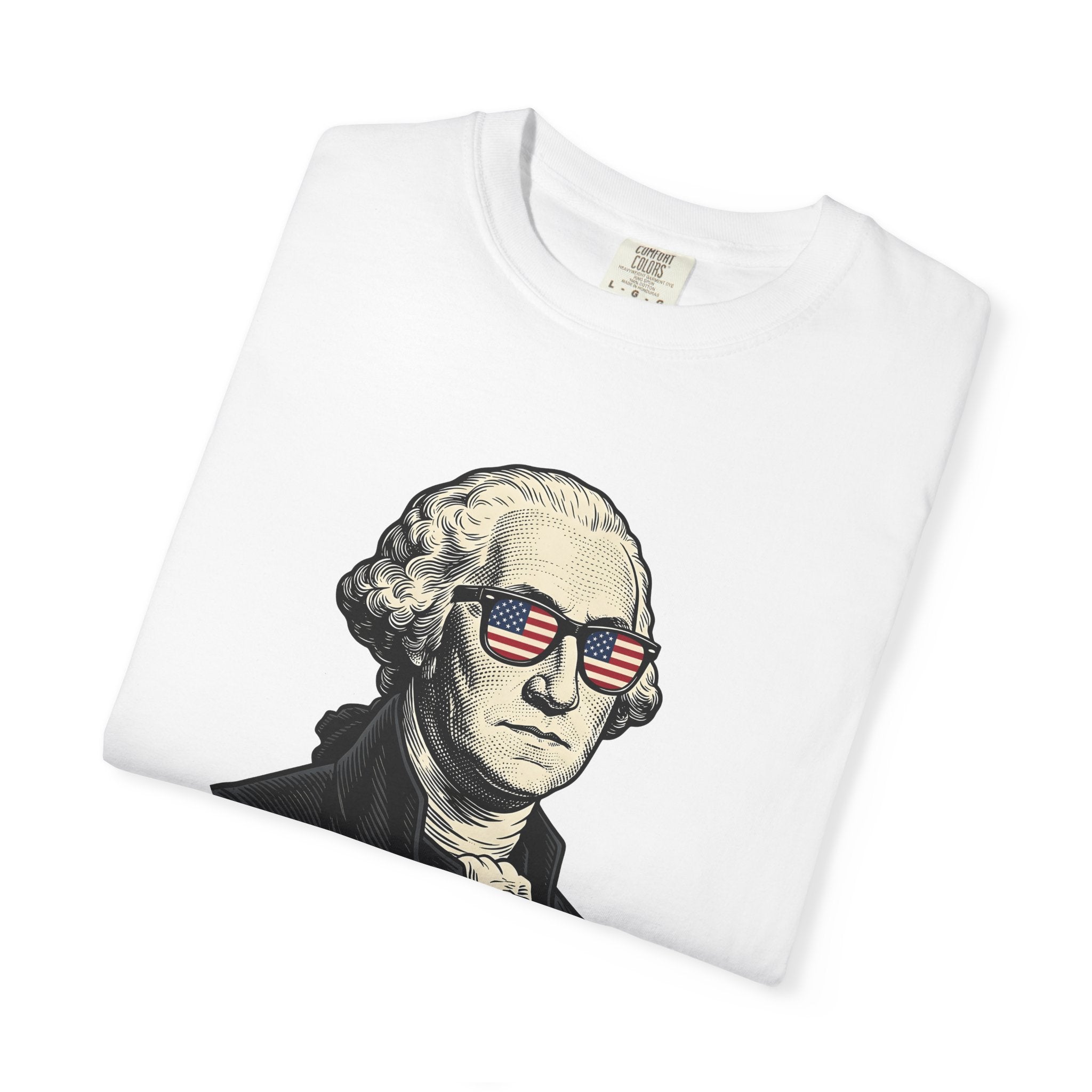 George Washington Design Shirt 4th Of July Patriotism Gift Women Vintage Tee Washington T-Shirt Independence Day Enthusiast Distressed