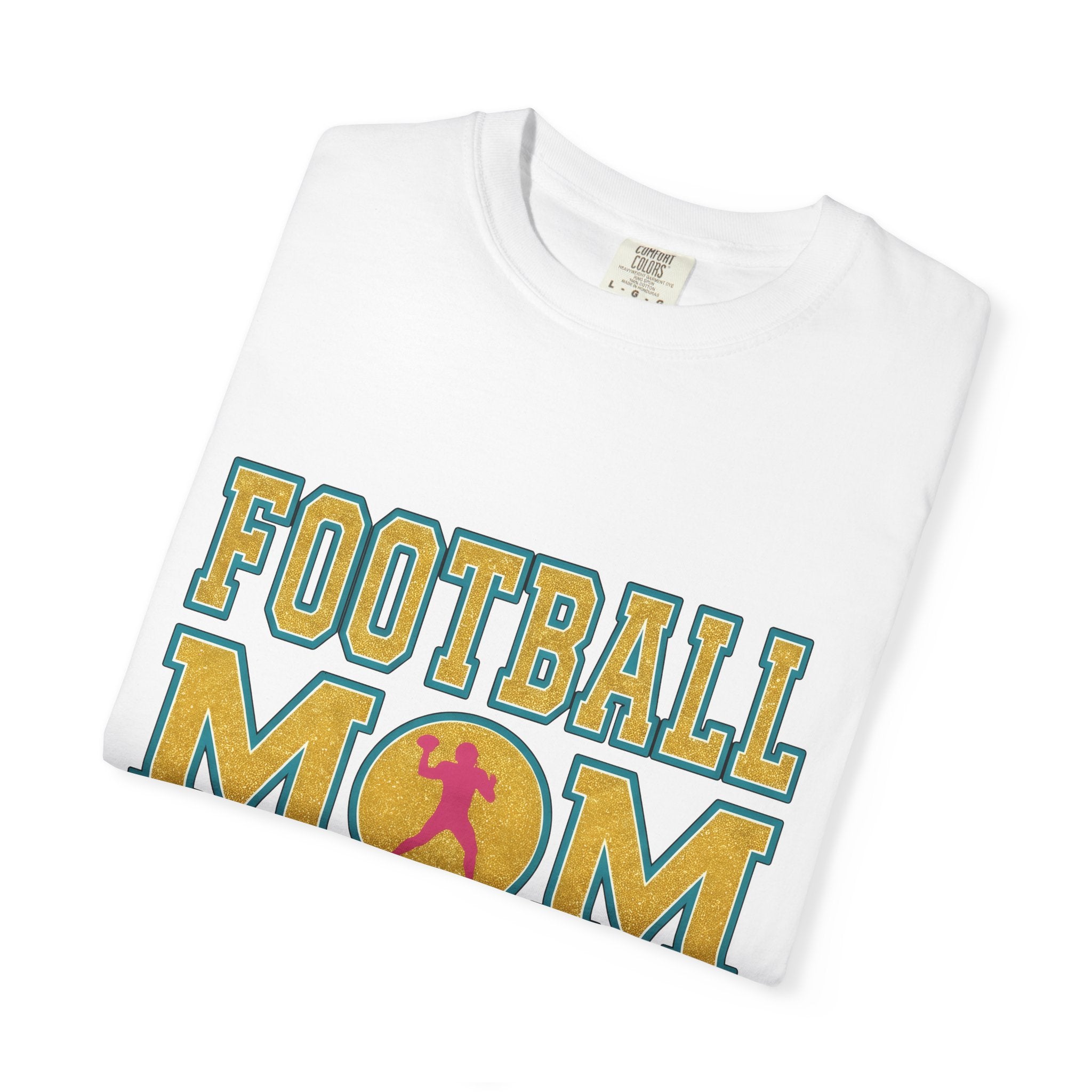 Football Player Graphic Shirt Moms Sports Gift Women Bold Tee Athlete T-Shirt Mom Fan Football Tshirt Athlete Graphic Retro Glitter Tshirt