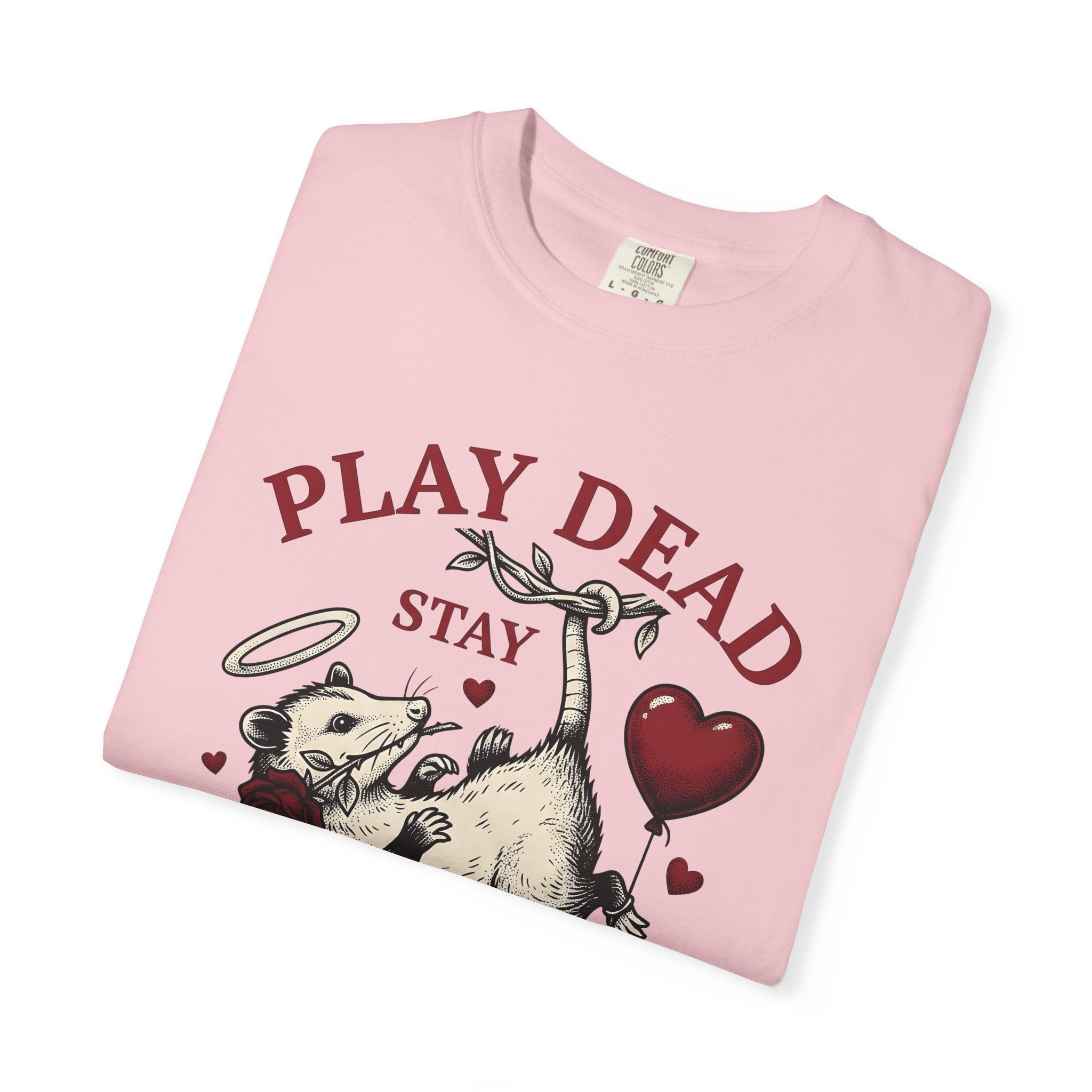 Opossum Art Shirt St. Valentine's Day Critter Gift Women Classic Tee Possum T-Shirt Valentine Fan Vintage Tshirt Animal Graphic Line Art