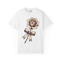 Rose Blossom Shirt Floral Nature Gift Women Antique Tee Flower T-Shirt Botanical Enthusiast Vintage Tshirt Wilderness Graphic Outline Tie