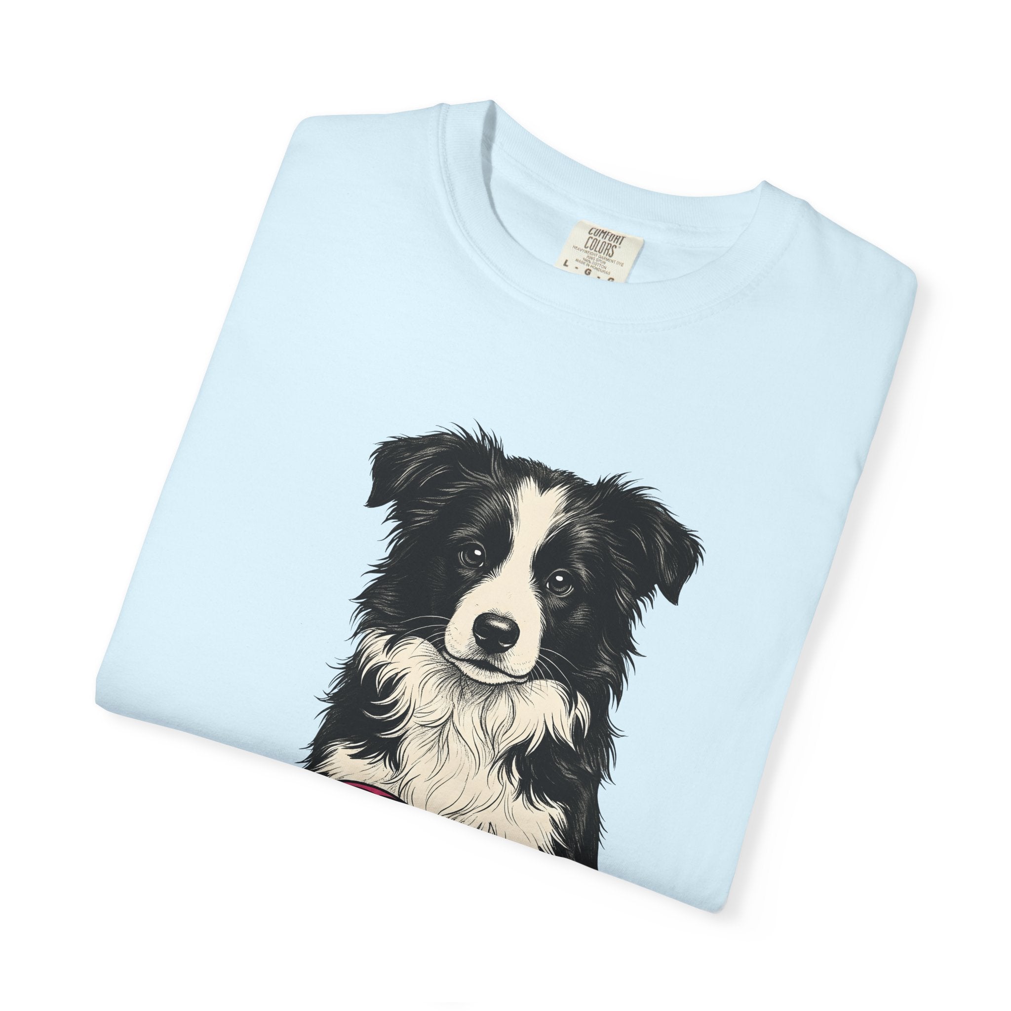 Border Collie Shirt Dog Sports Gift Women Hand Drawn Tee Collie T-Shirt Dog Fan Illustrated Graphic Tshirt Vintage Soccer Ball Tshirt