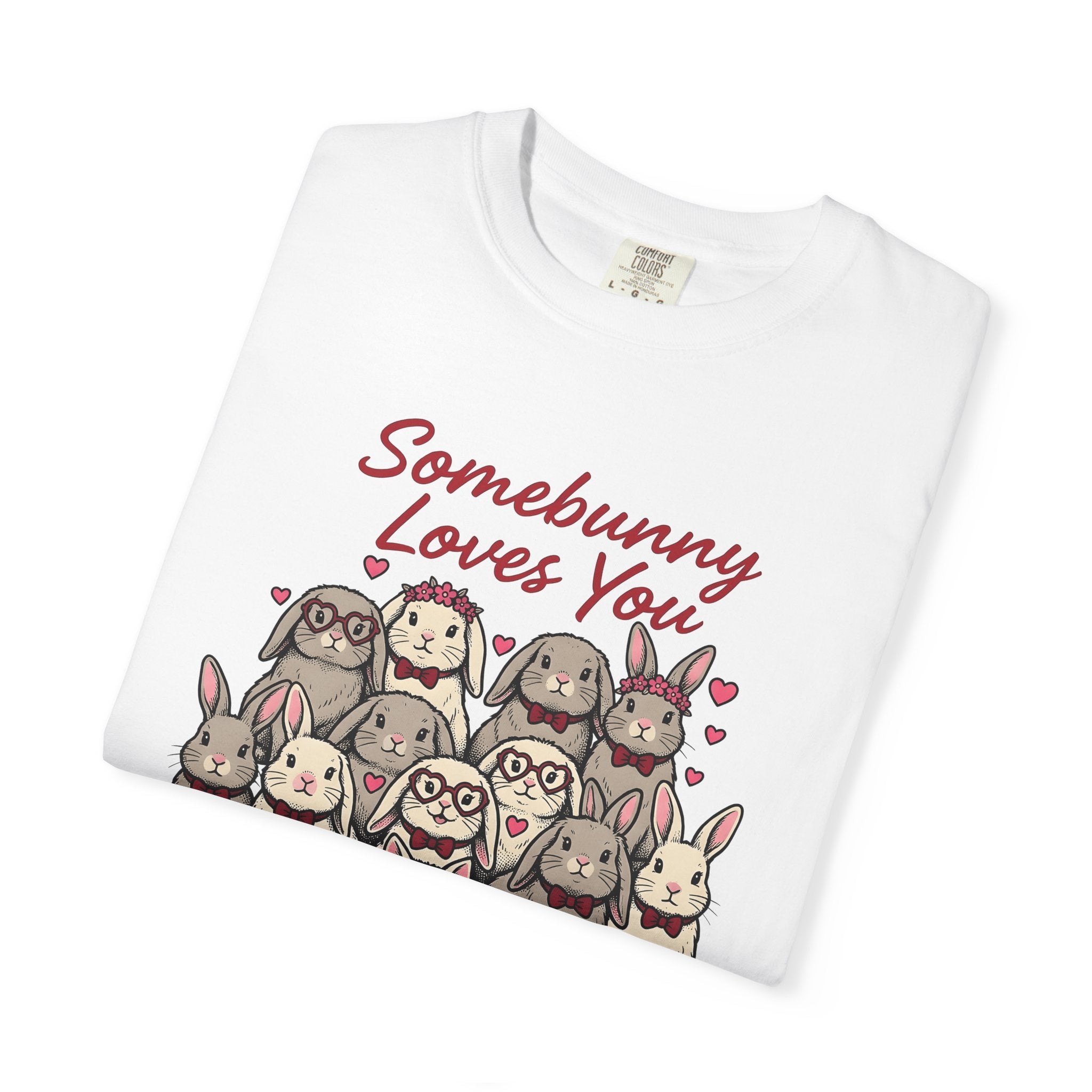 Bunny Group Shirt St. Valentine's Day Animals Gift Women Cute Tee Rabbits T-Shirt Valentine Fan Cute Tshirt Creature Graphic Hand Drawn
