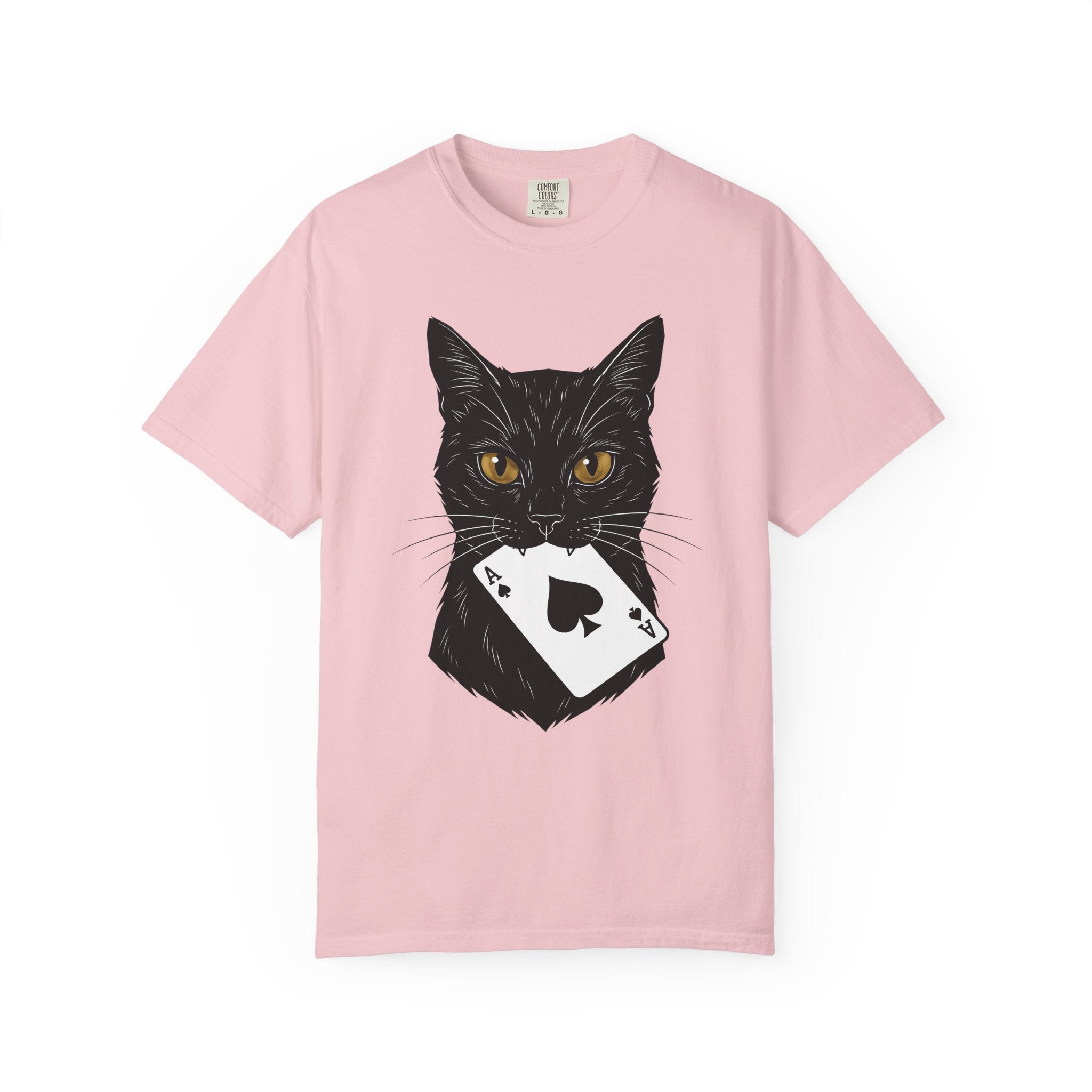 Black Kitty Shirt Cat Casino Gift Women Digital Tee Cat T-Shirt Cat Fan Pixel Tshirt Gambling Graphic Retro Card Tshirt