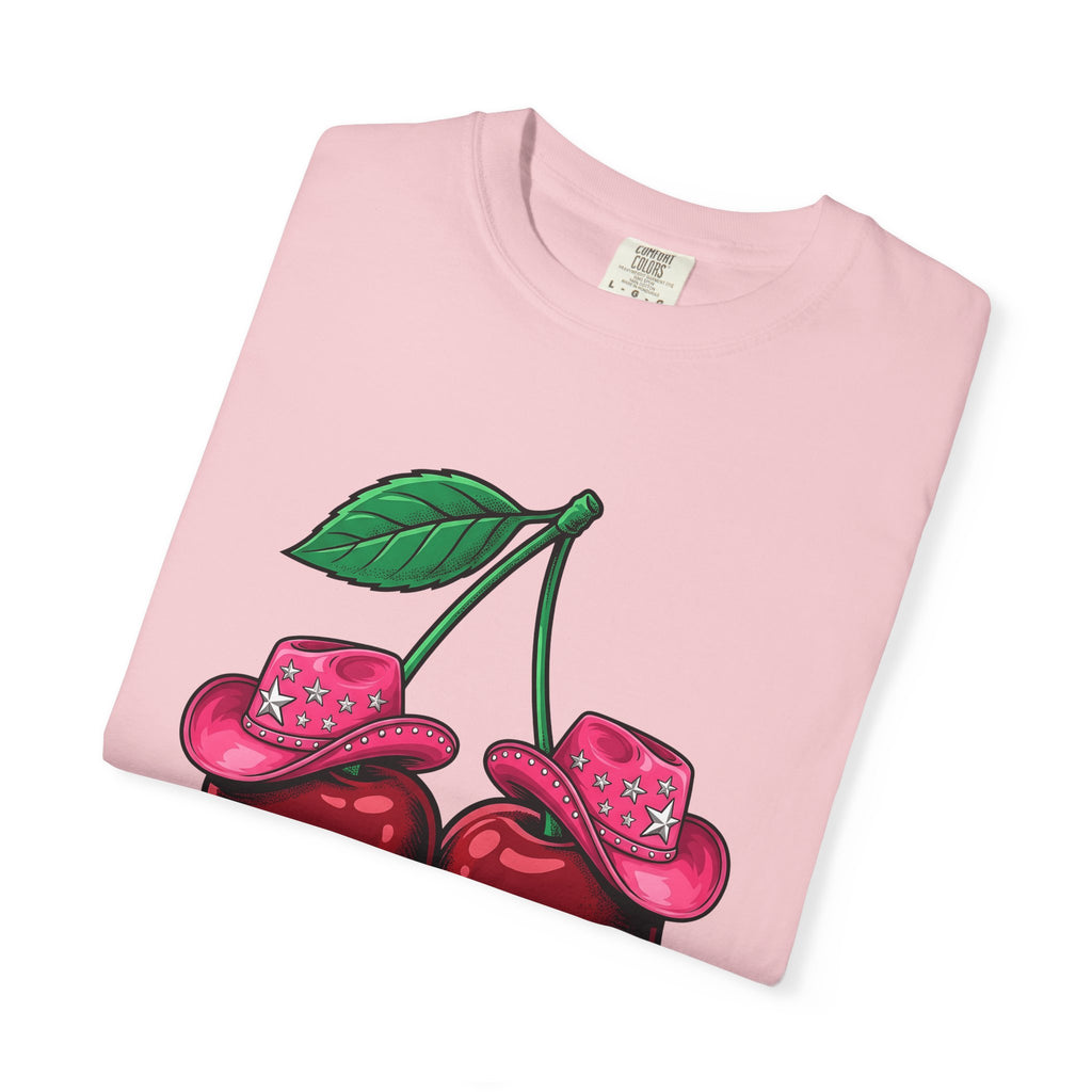 Cherry Cowboy Hat Shirt Cowgirl Harvest Gift Women Cartoon Tee Cowboy Hat T-Shirt Rodeo Fan Cartoon Tshirt Autumn Graphic Classic Star Icon