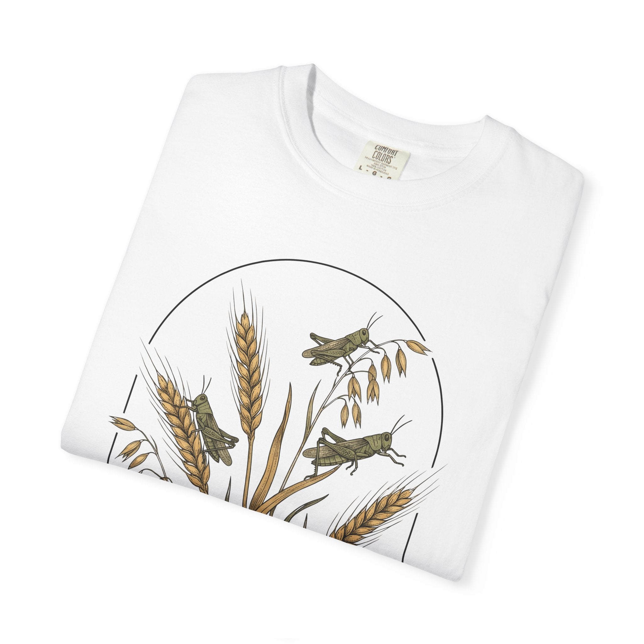 Grasshopper Art Shirt Nature Positivity Gift Women Flower Tee Locust T-Shirt Environmentalist Enthusiast Floral Tshirt Optimistic Graphic