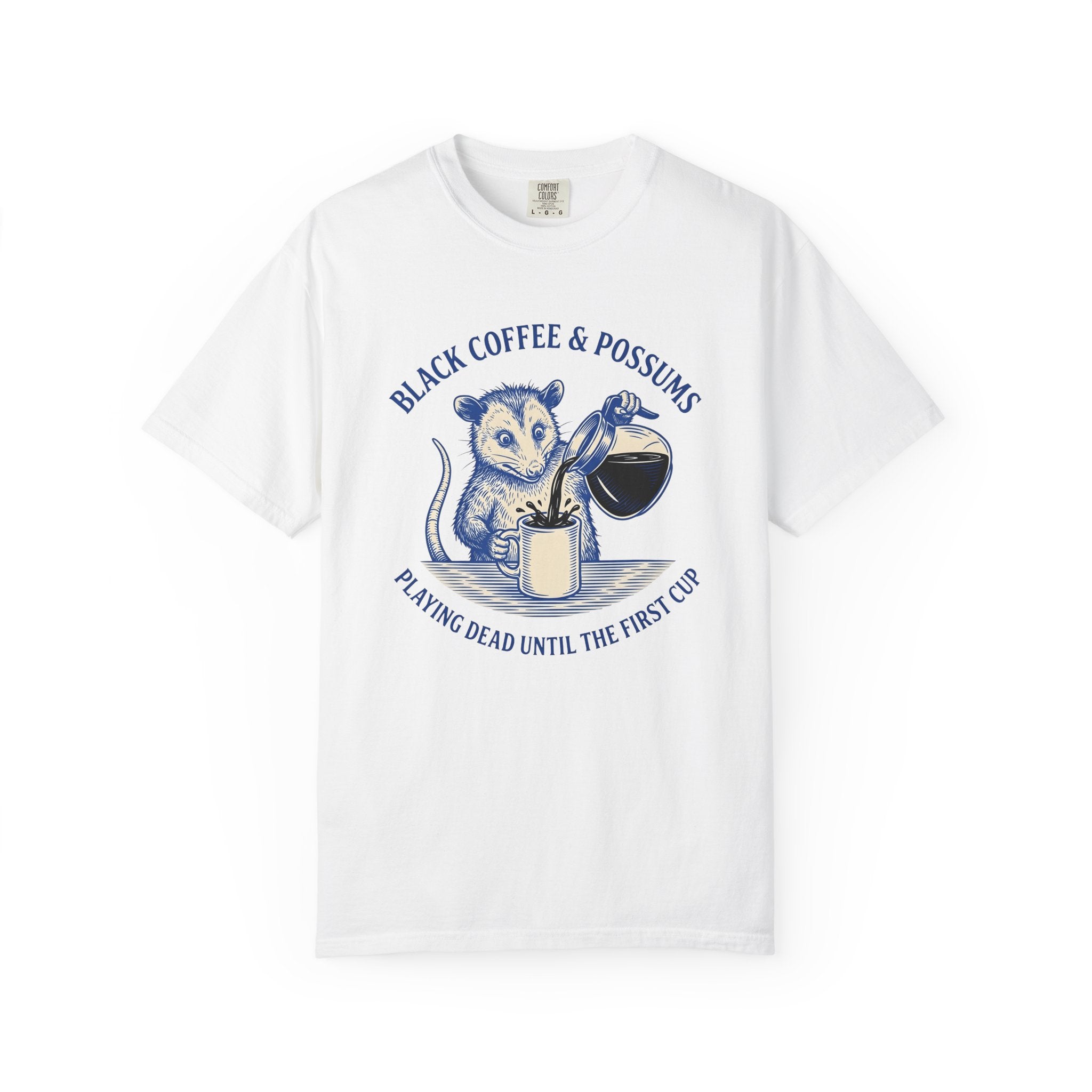 Opossum Coffee Mug Shirt Coffee Wildlife Gift Women Retro Tee Possum T-Shirt Coffee Fan Java Enthusiast Vintage Tshirt Animal Graphic Sketch