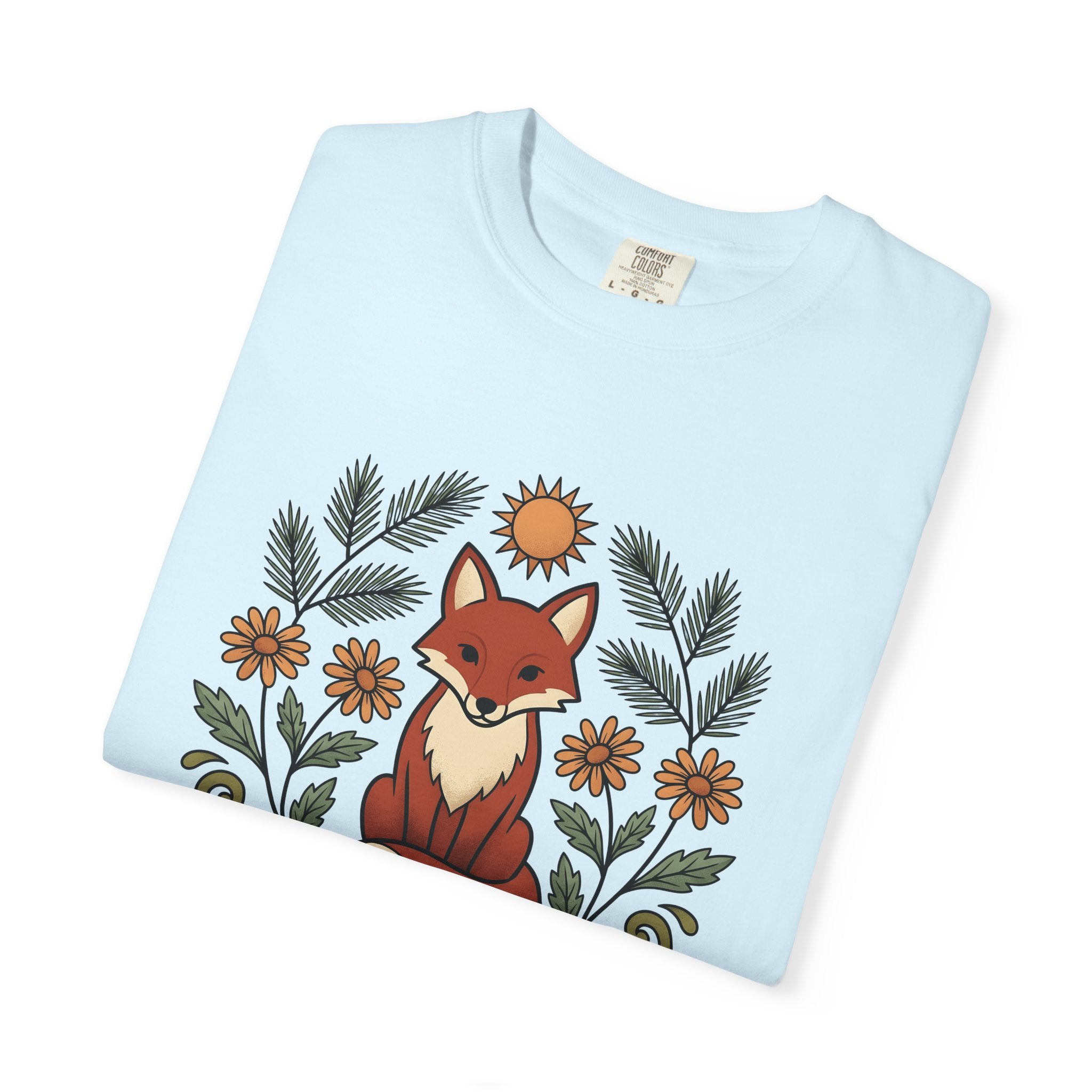 Fox Art Shirt Boho Chic Nature Gift Women Gypsy Tee Fox T-Shirt Bohemian Fan Tribal Tshirt Wildlife Graphic Traditional Sunshine Tshirt
