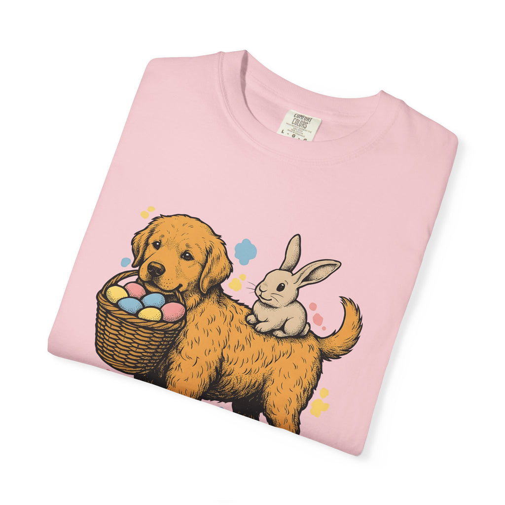 Golden Retriever Bunny Shirt Easter Critters Gift Women Doodle Tee Bunny T-Shirt Spring Fan Cartoon Tshirt Creature Graphic Classic Basket