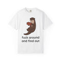 Otter Art Shirt Funny Critter Gift Women Graphic Tee Otter T-Shirt Humor Fan Cartoon Tshirt Animal Graphic Basic Red Brick Tshirt
