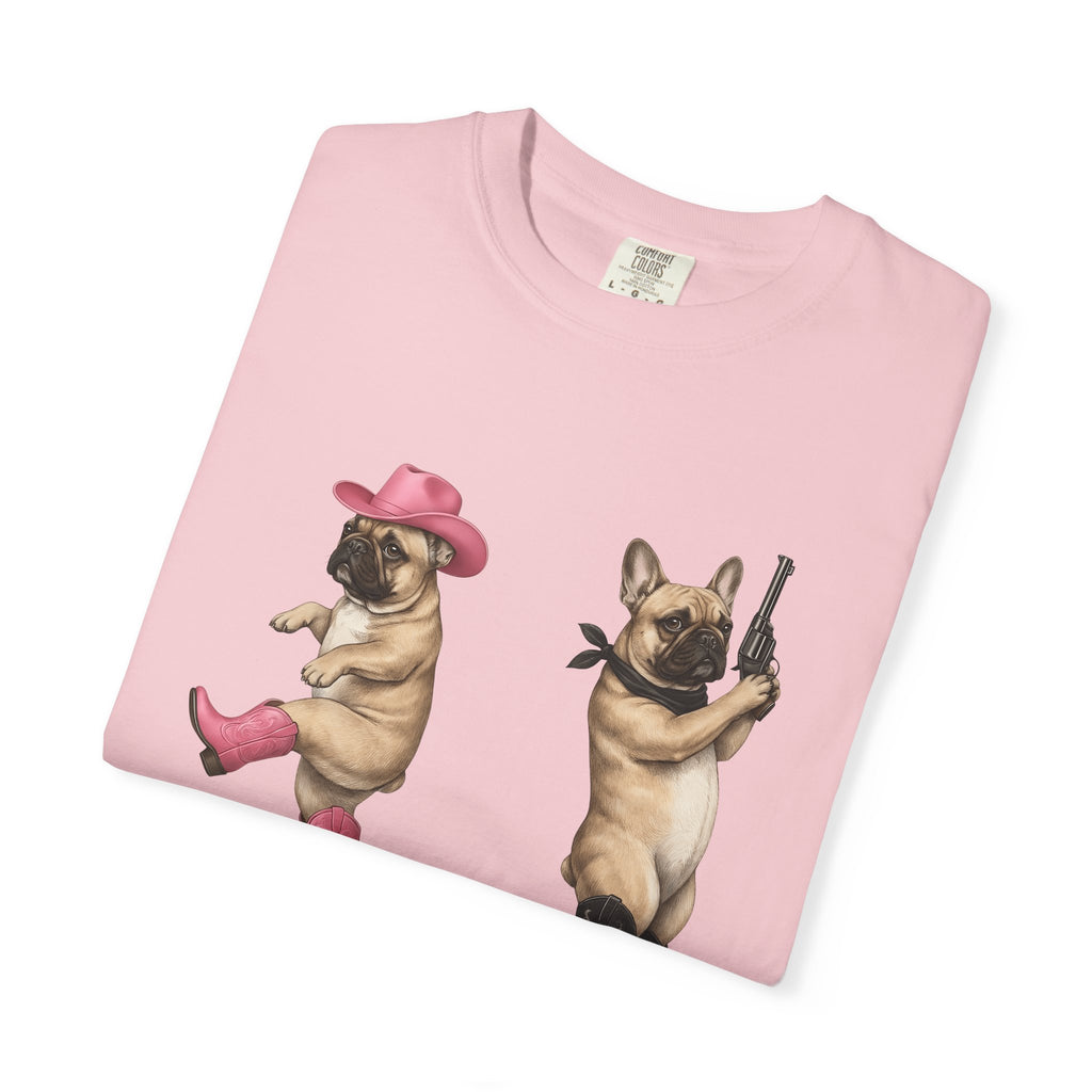 French Bulldog Shirt Cowgirl Animal Gift Women Lifelike Tee Bulldog T-Shirt Cowgirl Fan Realistic Tshirt Creature Graphic Pen Drawing Cowboy