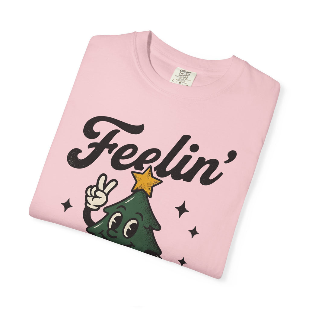 Cartoon Christmas Tree Shirt Christmas Humor Gift Women Vintage Tee Xmas Tree T-Shirt Holiday Fan Retro Illustration Tshirt Retro Stars