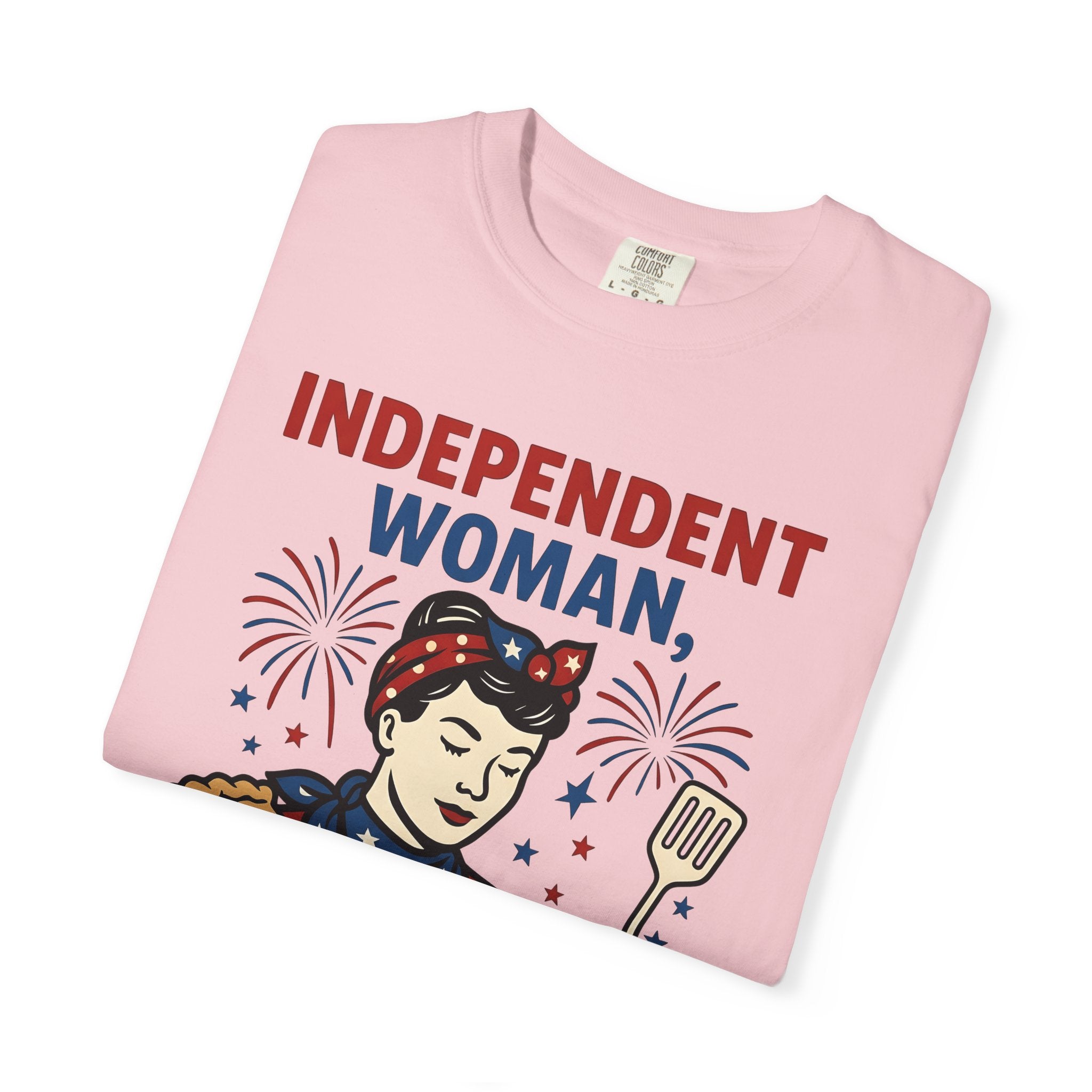 American Woman Shirt 4th Of July Dessert Gift Women Vintage Tee Lady T-Shirt Patriotic Fan Retro Tshirt Pastry Graphic Hand Drawn Fruit Pie