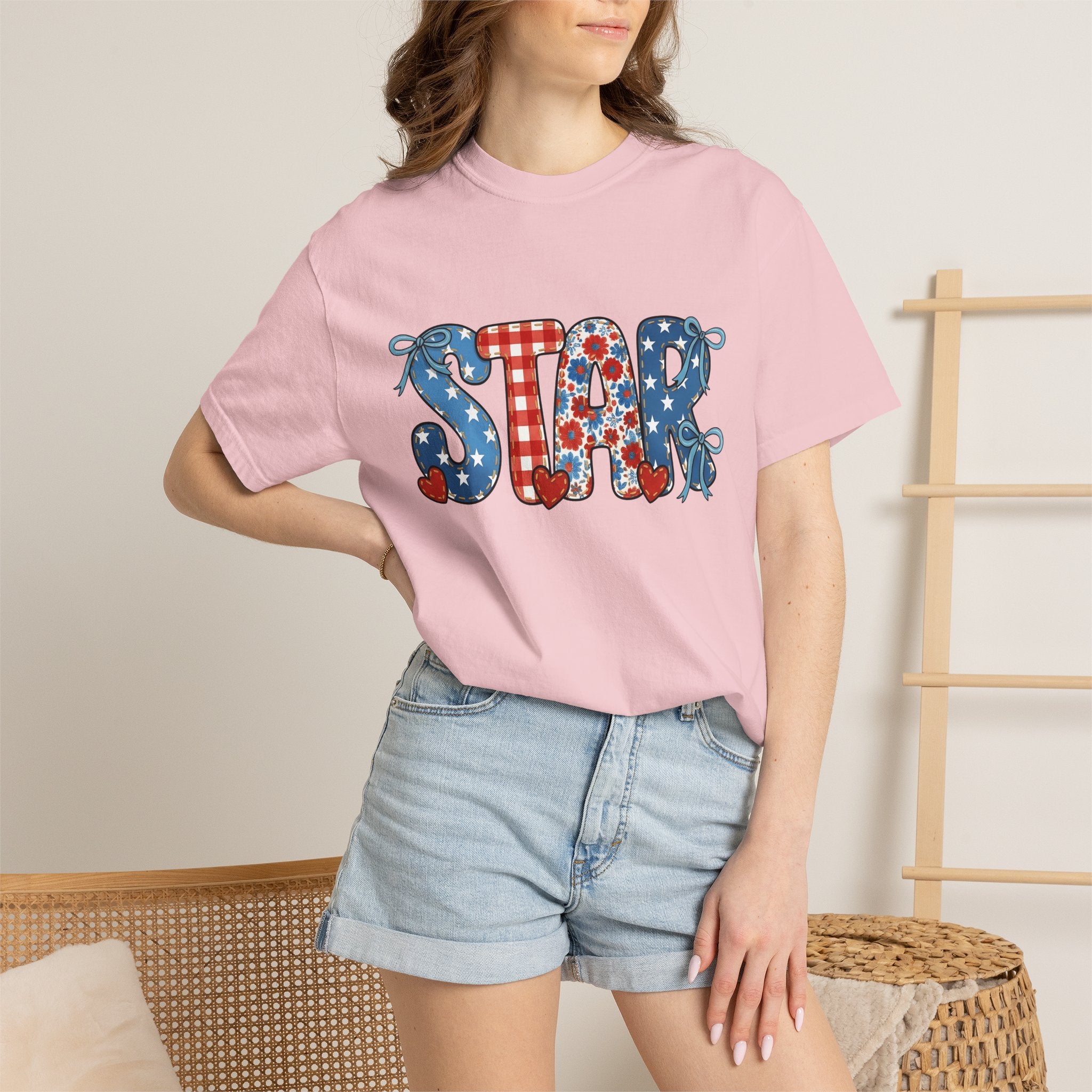 Patchwork Lettering Shirt 4th Of July Freedom Gift Women Cute Tee Typography T-Shirt Patriot Fan Lettering Tshirt Liberty Graphic Nostalgic