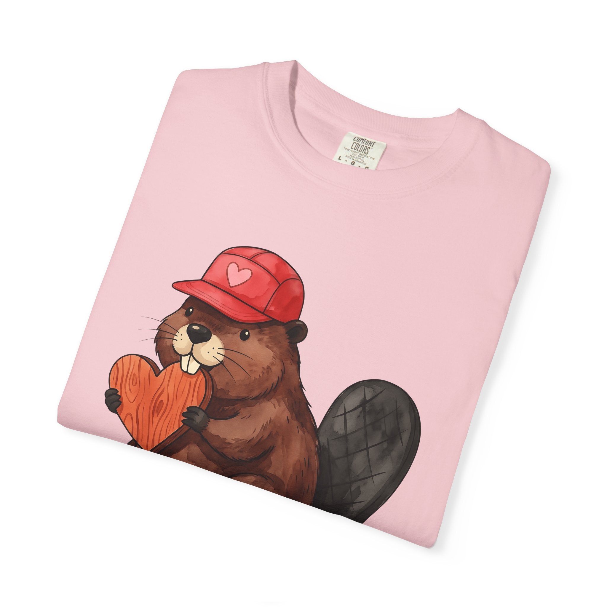 Beaver Shirt Valentine Fauna Gift Women Sweet Tee Dam T-Shirt Cupid Fan Cute Tshirt Wildlife Graphic Animation Heart Shape Tshirt