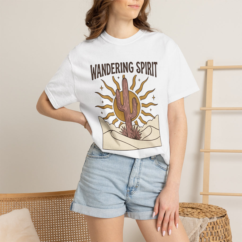 Prickly Sun Shirt Boho Environment Gift Women Ethnic Tee Cactus T-Shirt Bohemian Fan Tribal Tshirt Eco Graphic Classic Dry Terrain Tshirt