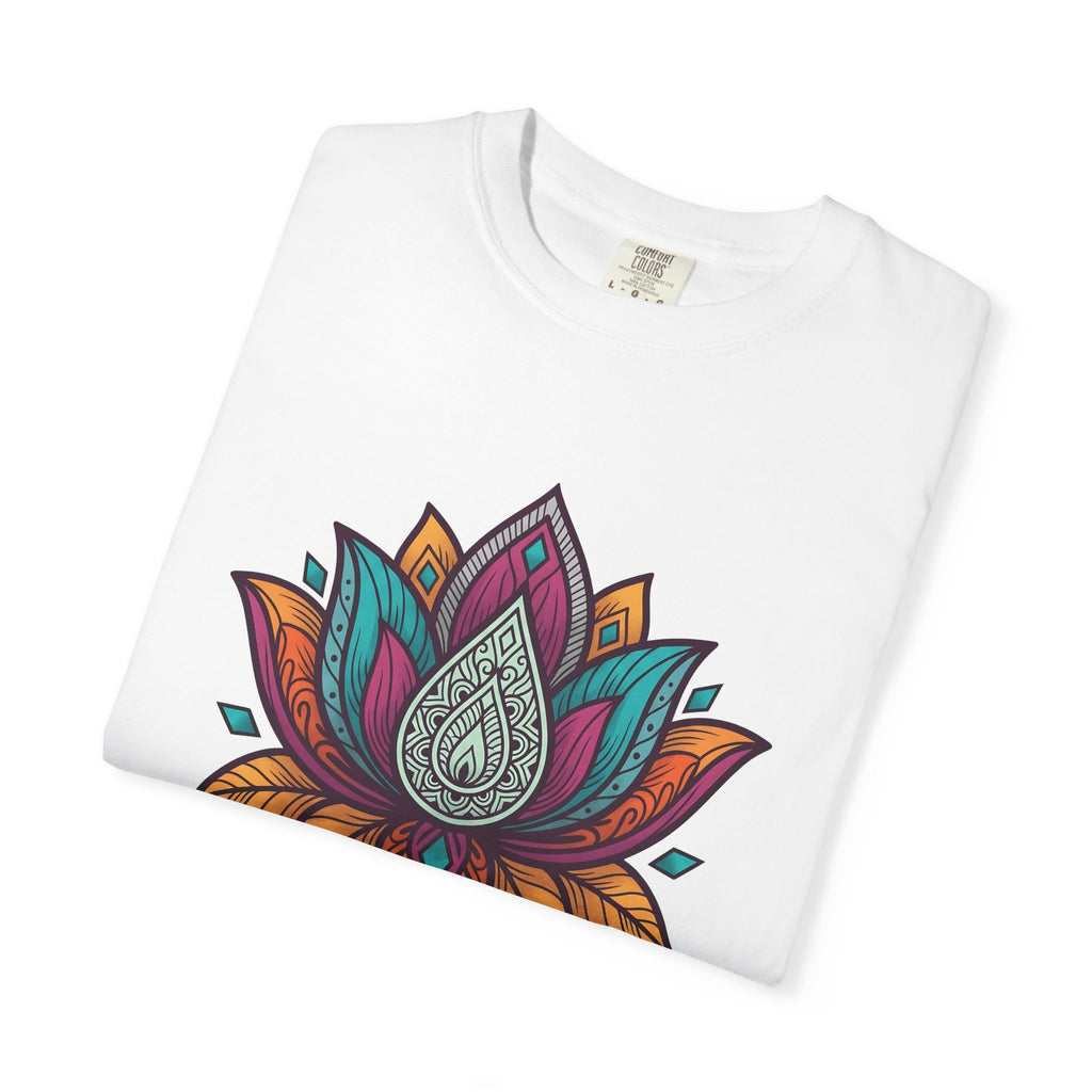 Mandala Lotus Shirt Boho Chic Yoga Gift Women Boho Tee Sacred Symbol T-Shirt Hippie Enthusiast Bohemian Tshirt Meditation Graphic Colorful